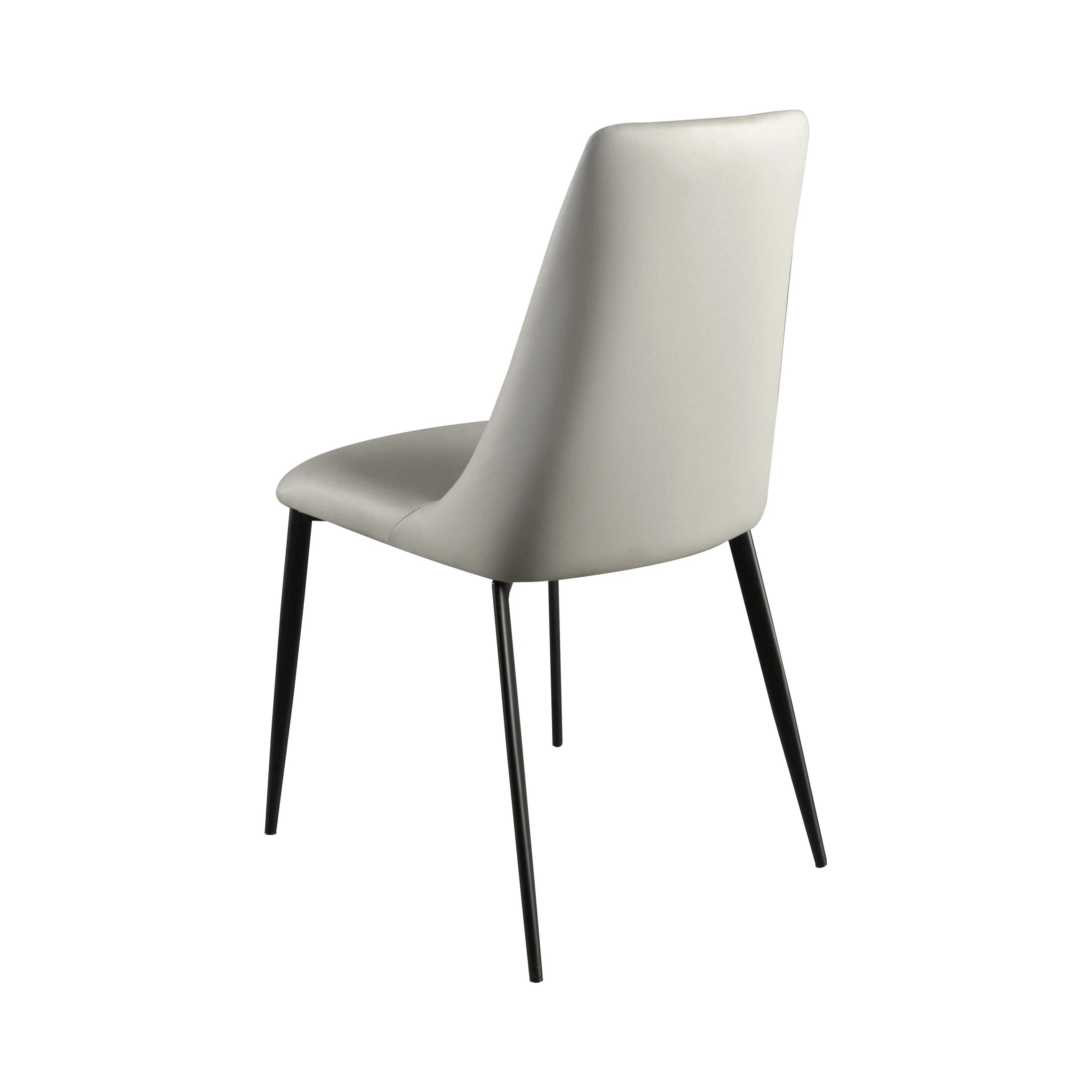 Chaise en similicuir gris clair