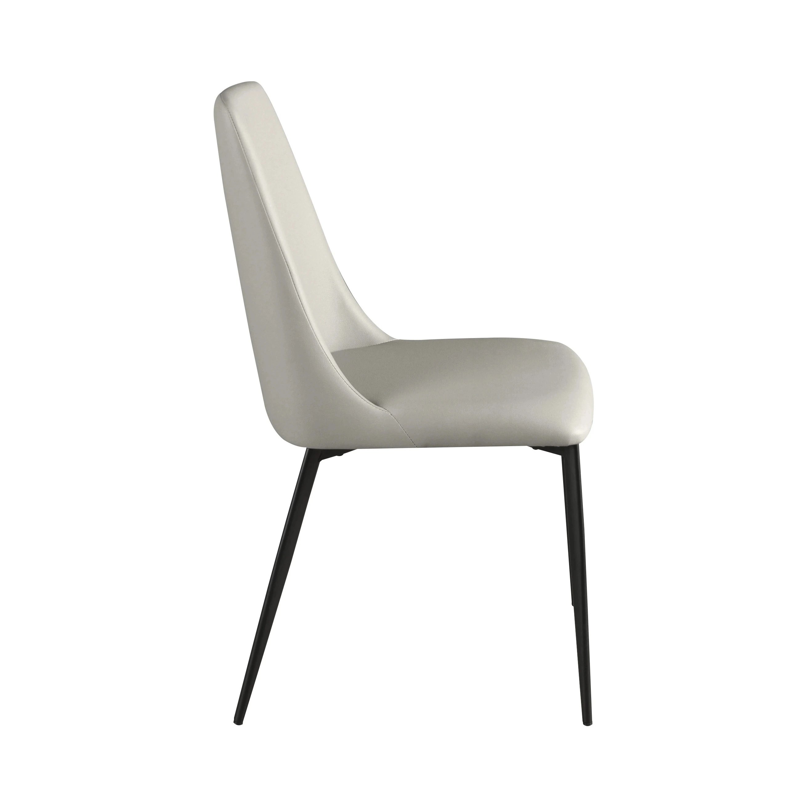 Chaise en similicuir gris clair