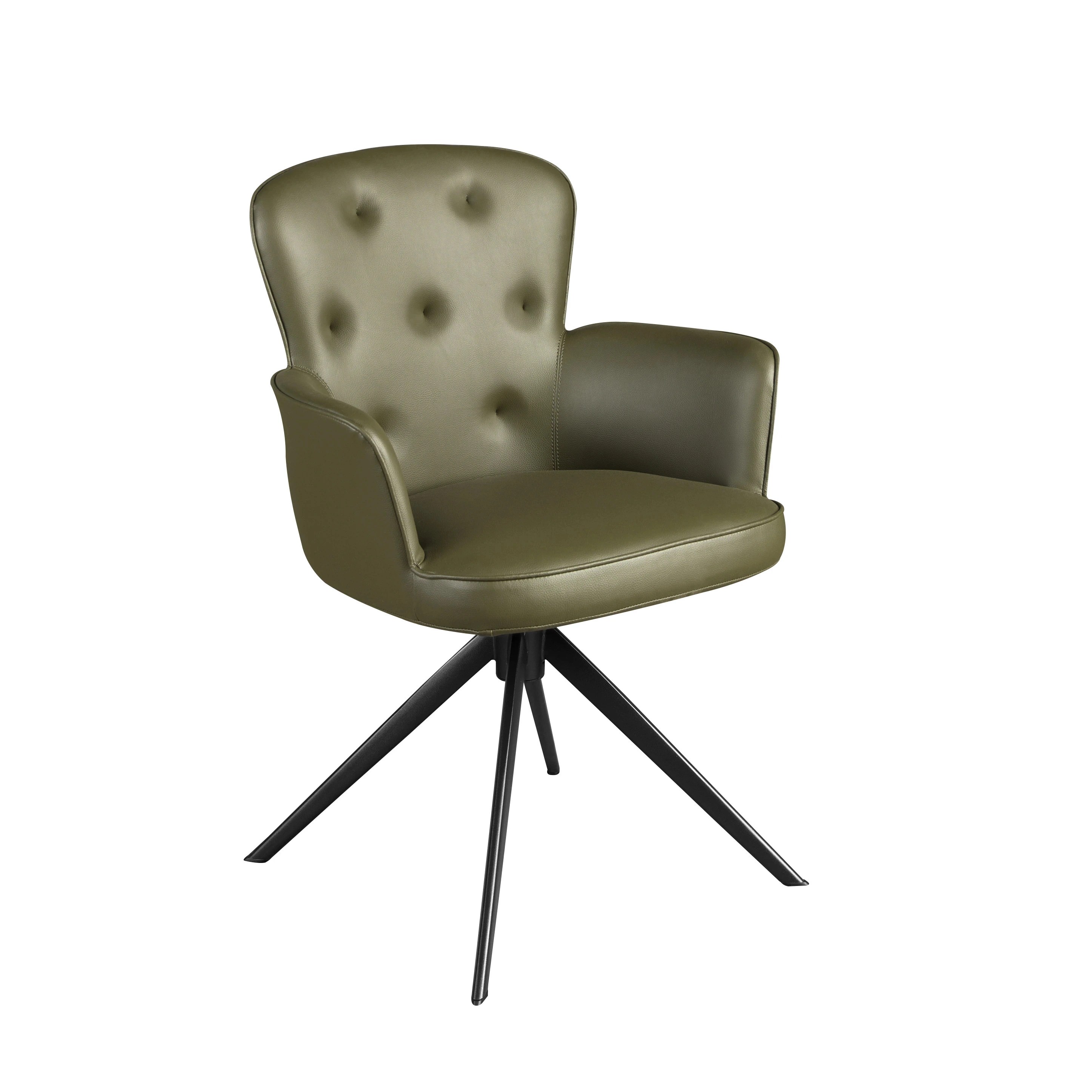 Chaise pivotante en simili-cuir vert foncé