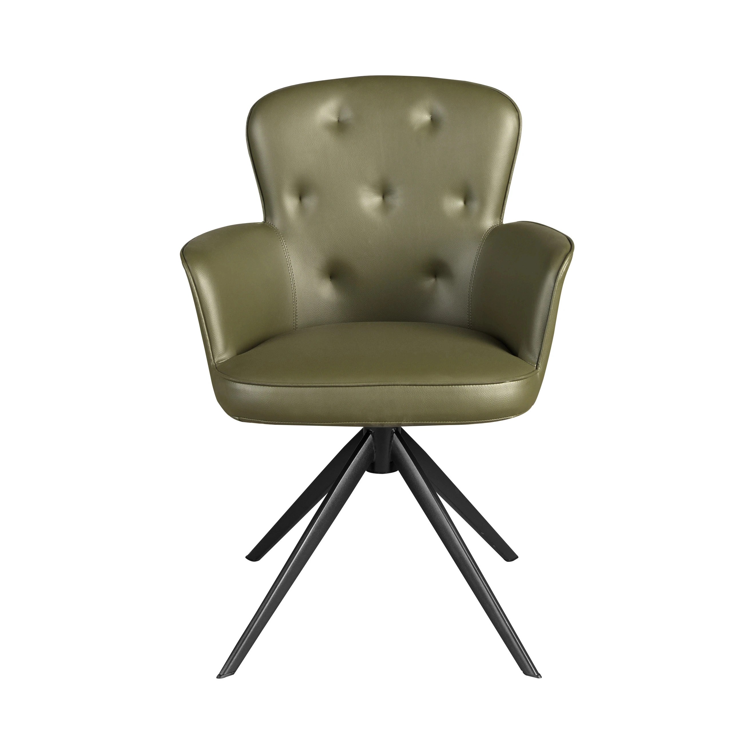 Chaise pivotante en simili-cuir vert foncé