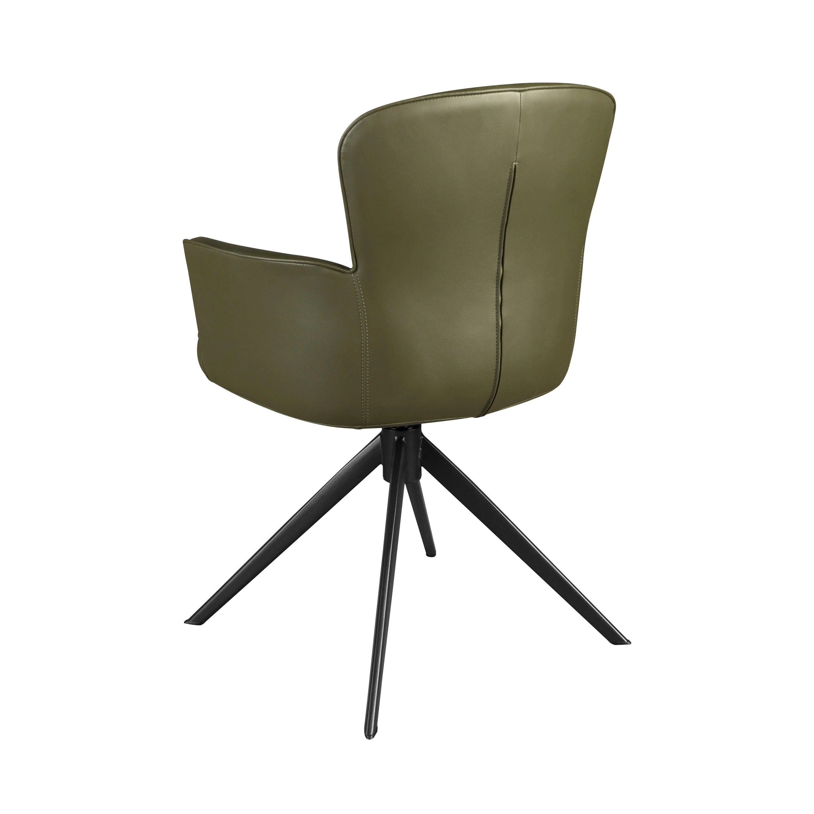 Chaise pivotante en simili-cuir vert foncé