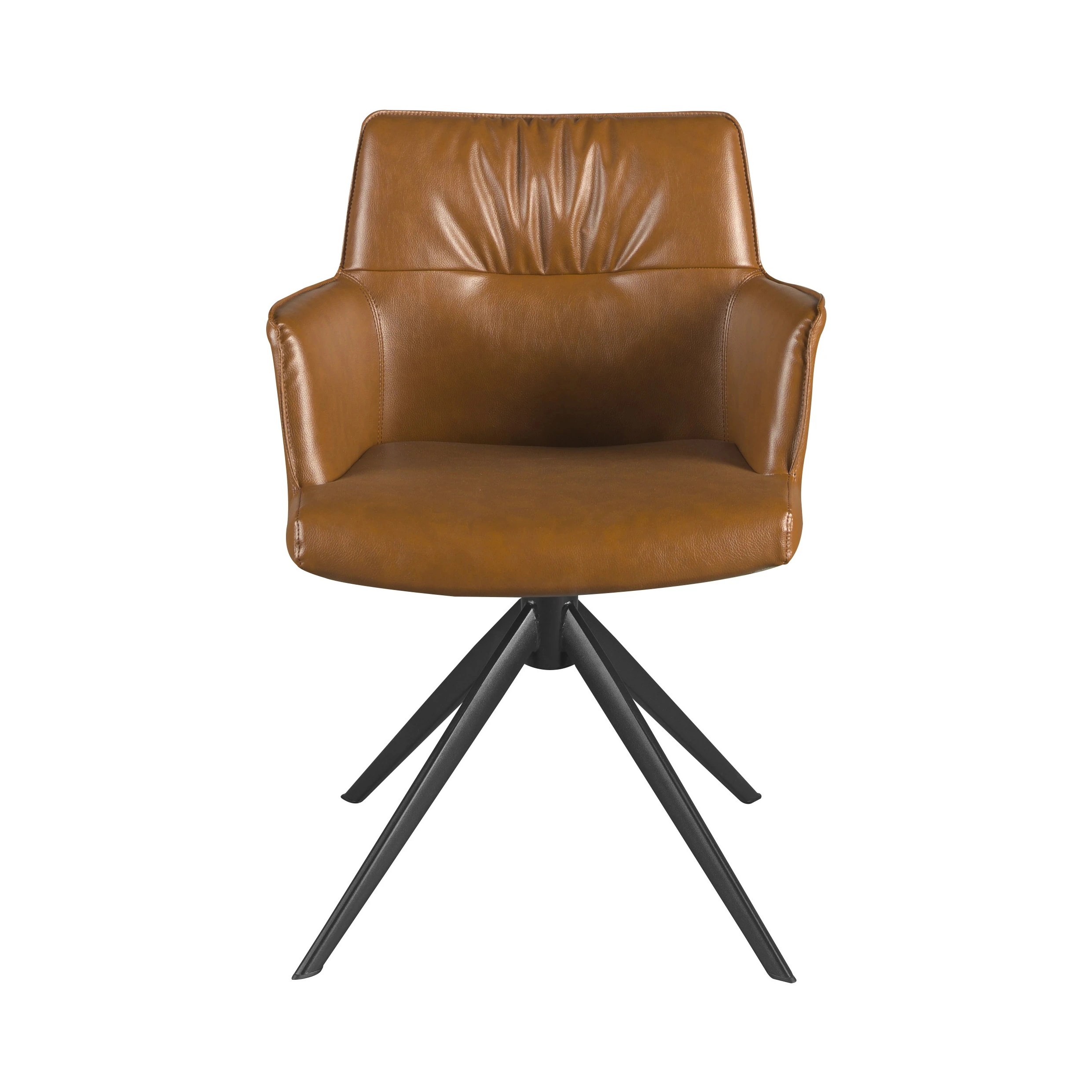 Chaise pivotante en simili-cuir marron cognac