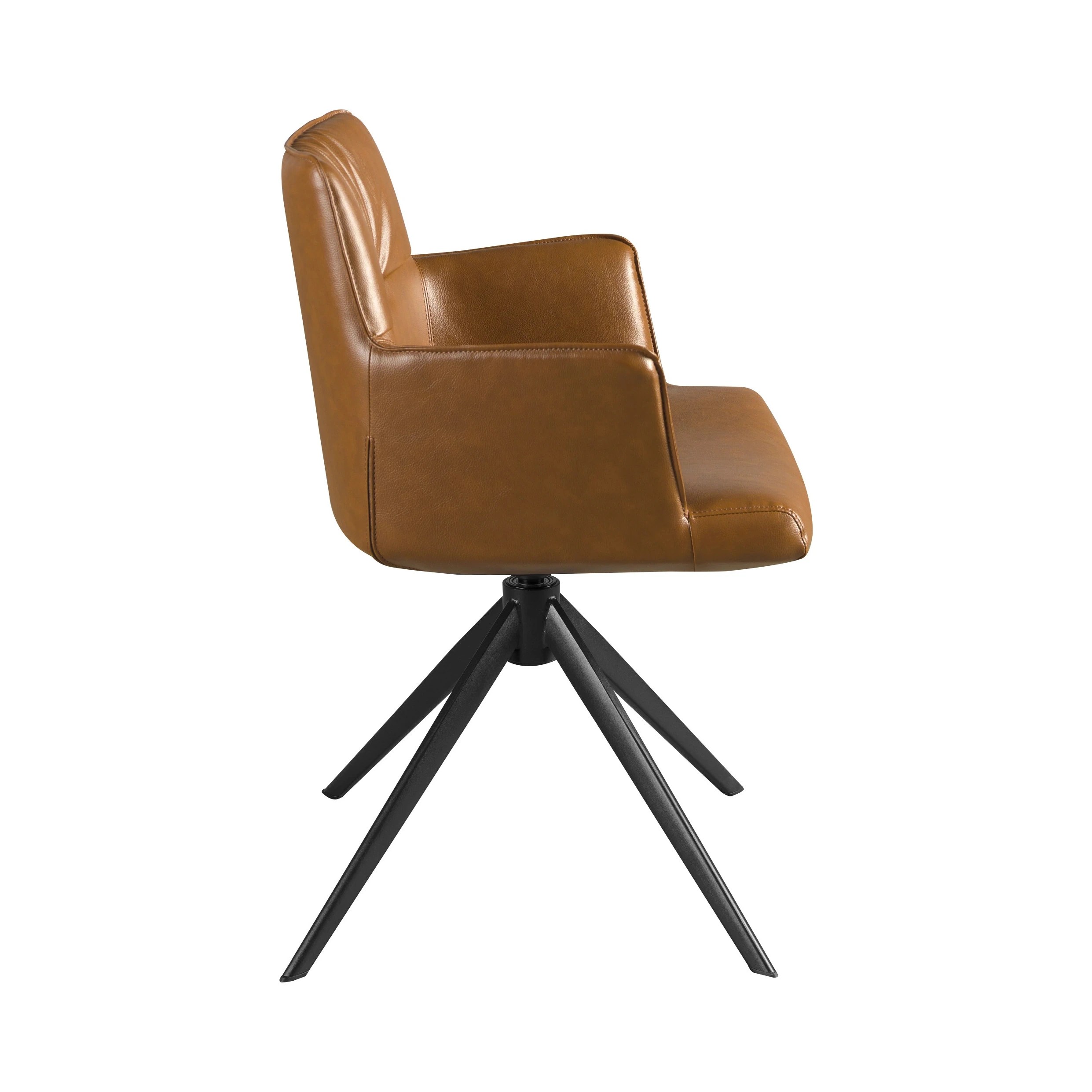 Chaise pivotante en simili-cuir marron cognac