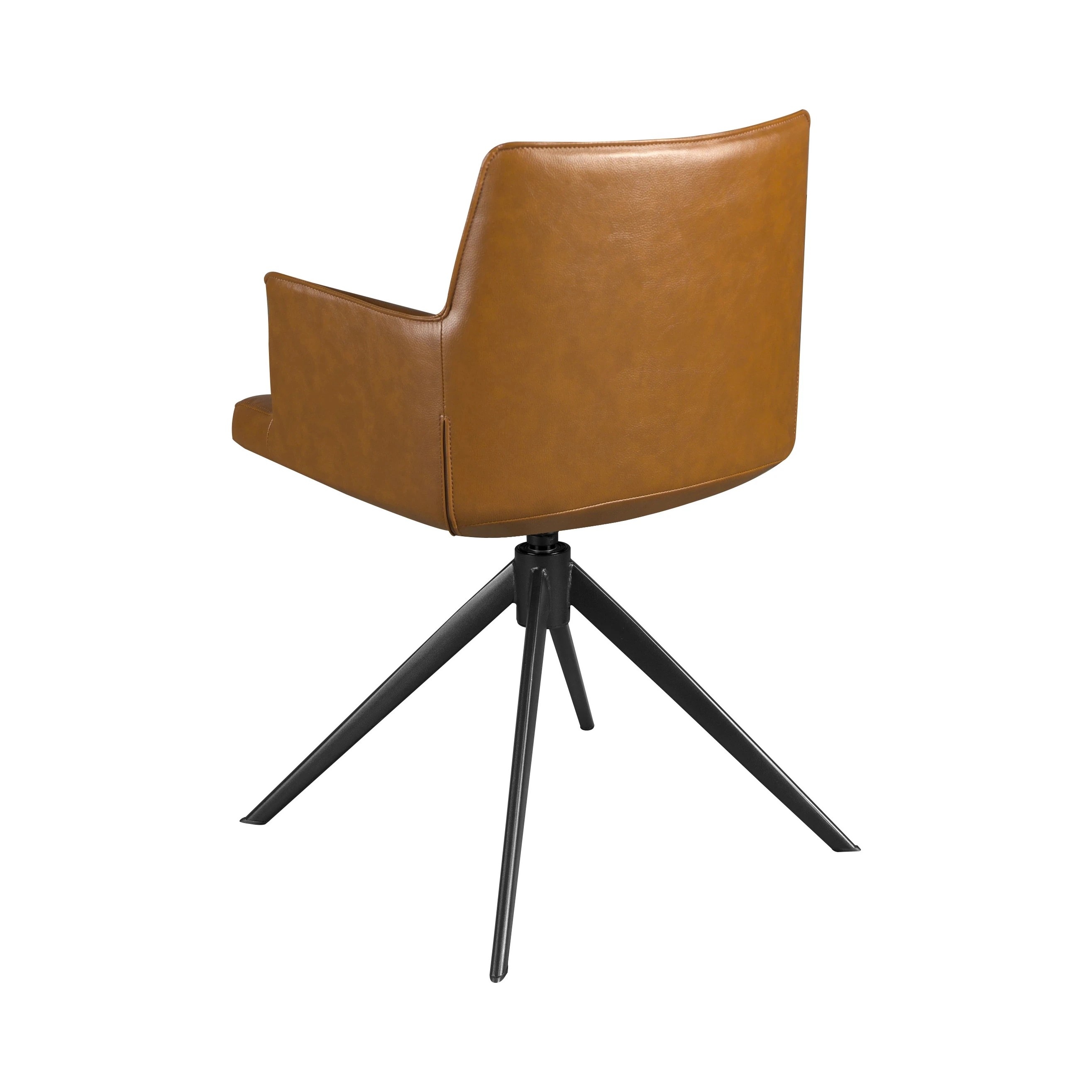 Chaise pivotante en simili-cuir marron cognac