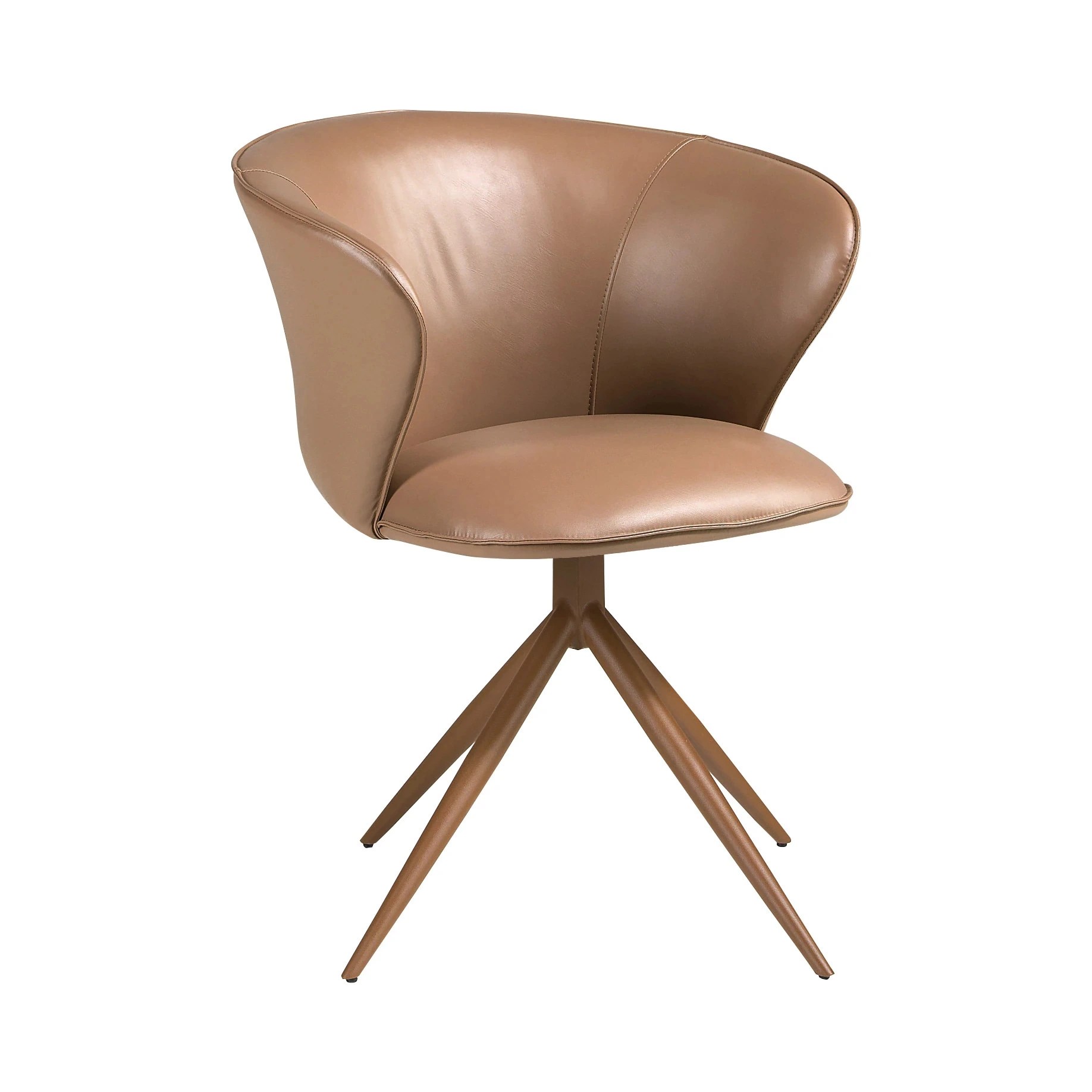 Chaise pivotante en similicuir camel