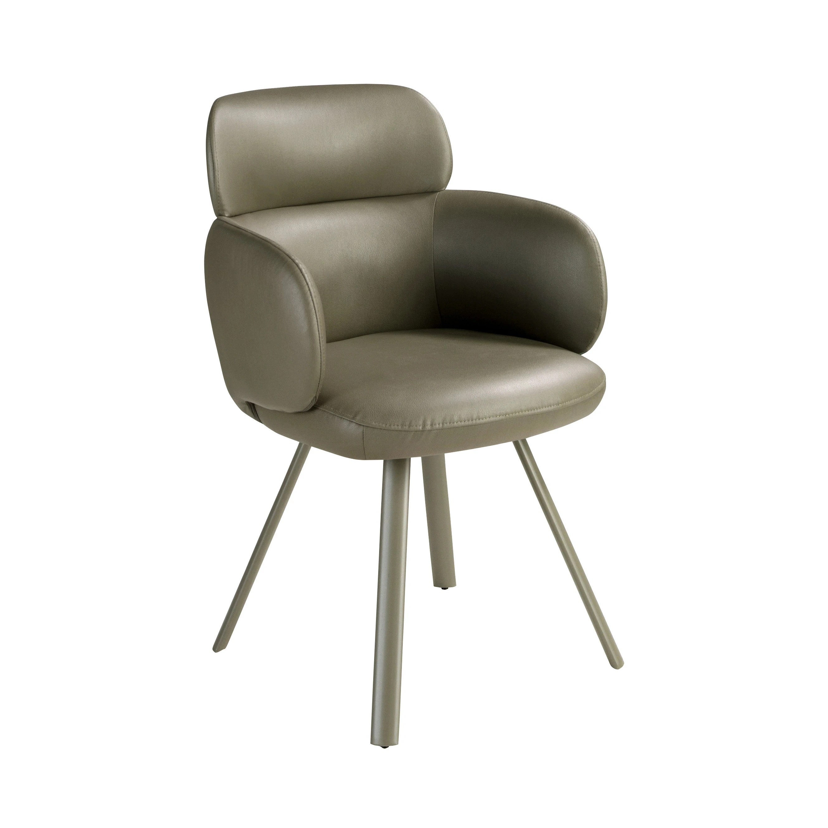 Chaise pivotante en similicuir vert olive