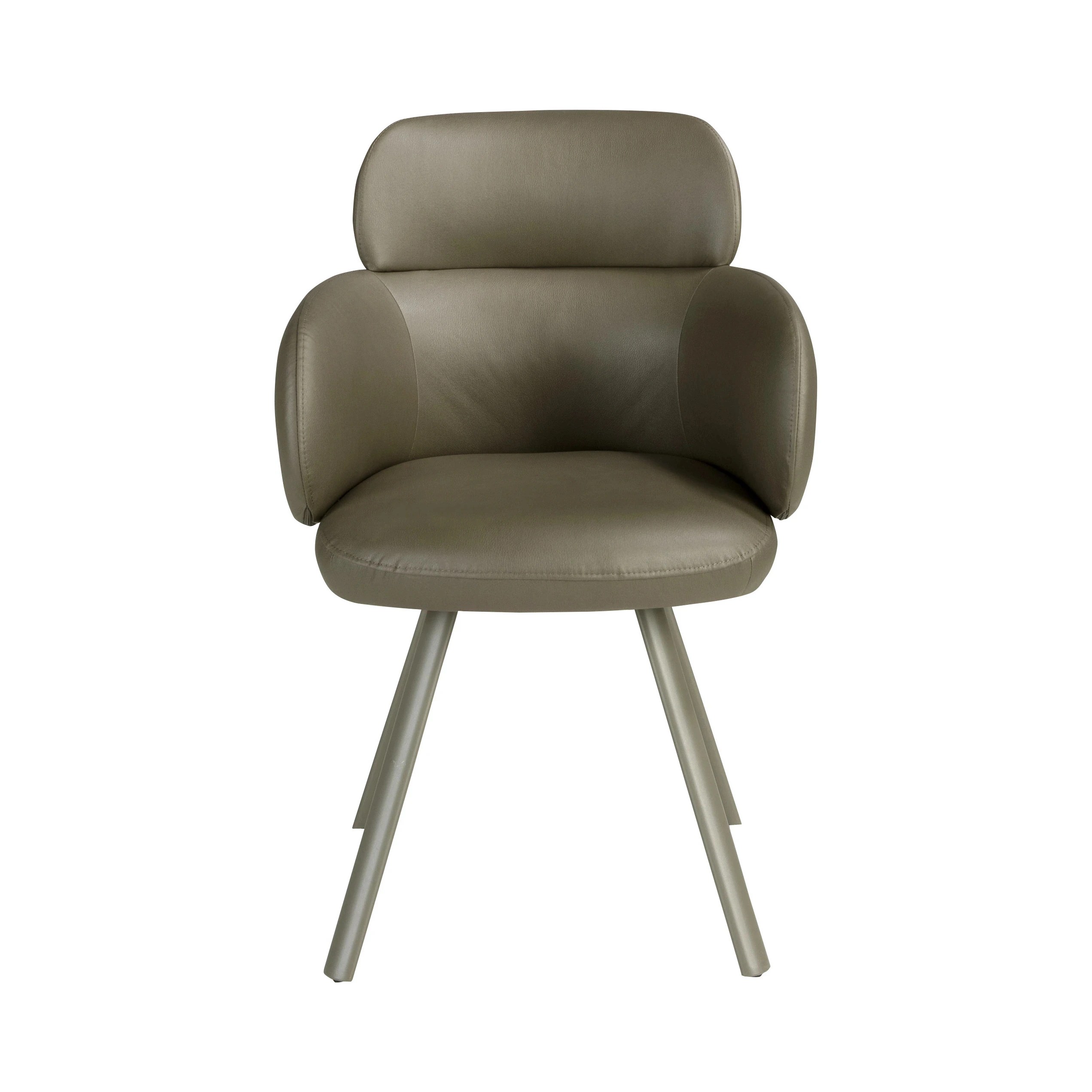 Chaise pivotante en similicuir vert olive