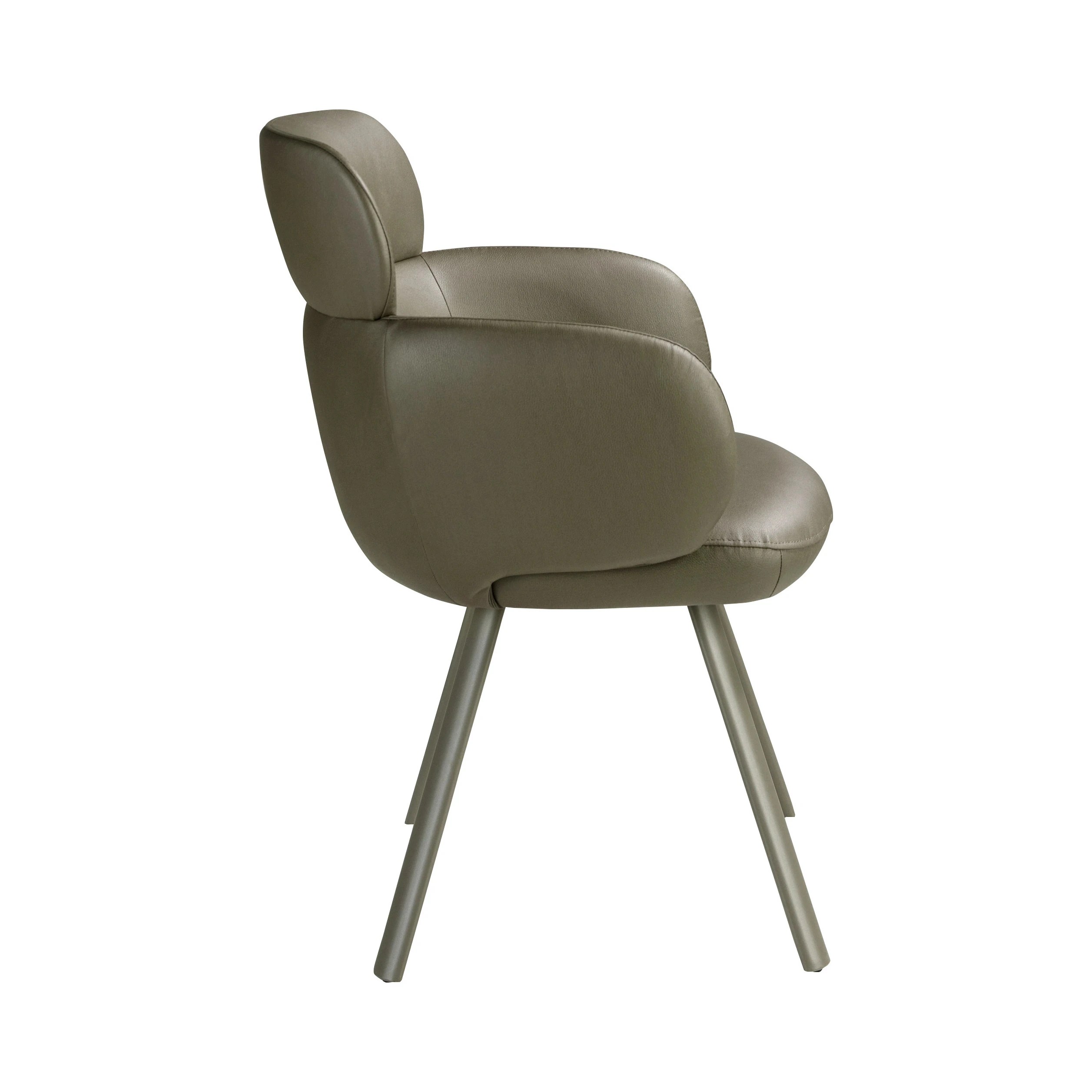 Chaise pivotante en similicuir vert olive