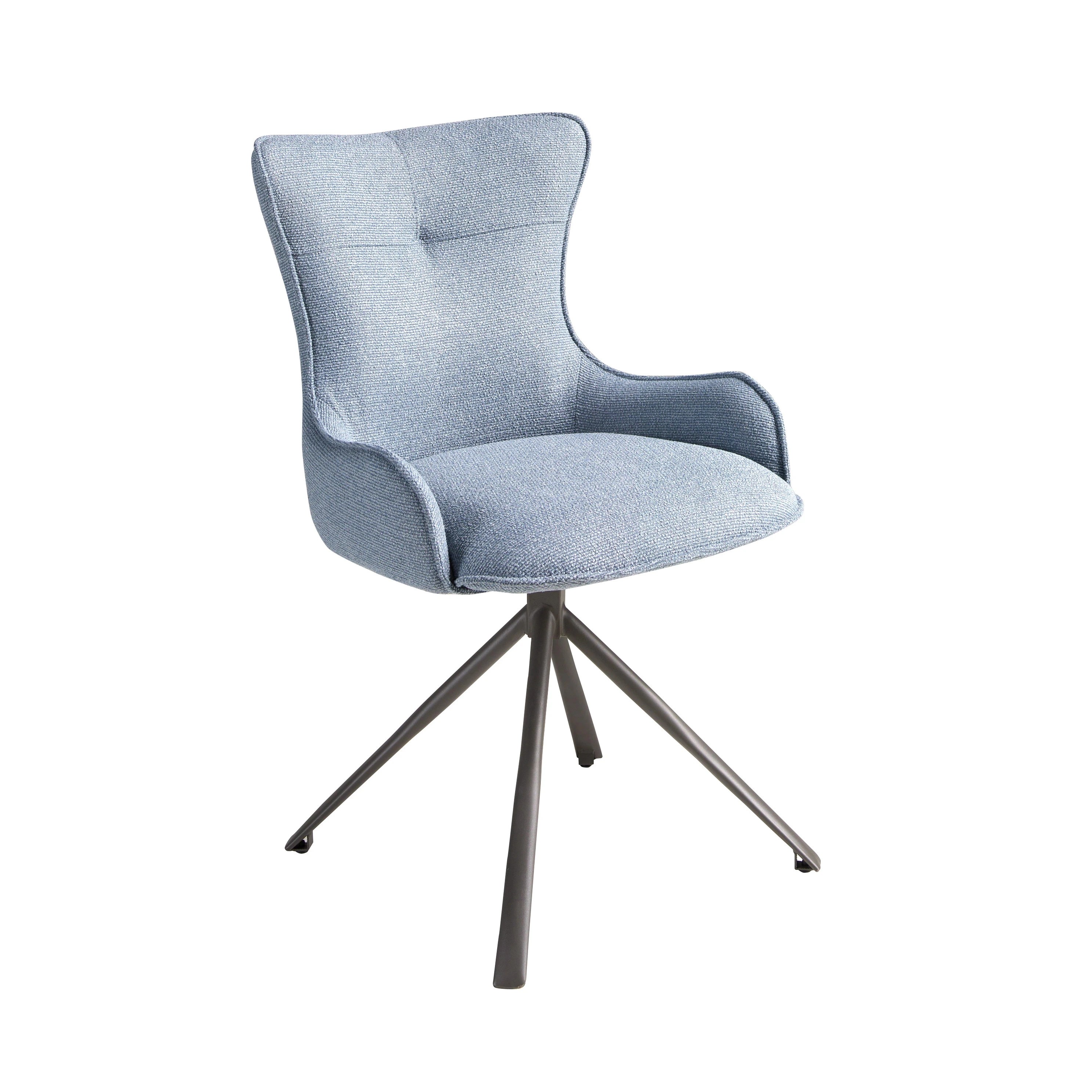 Chaise pivotante en tissu bleu