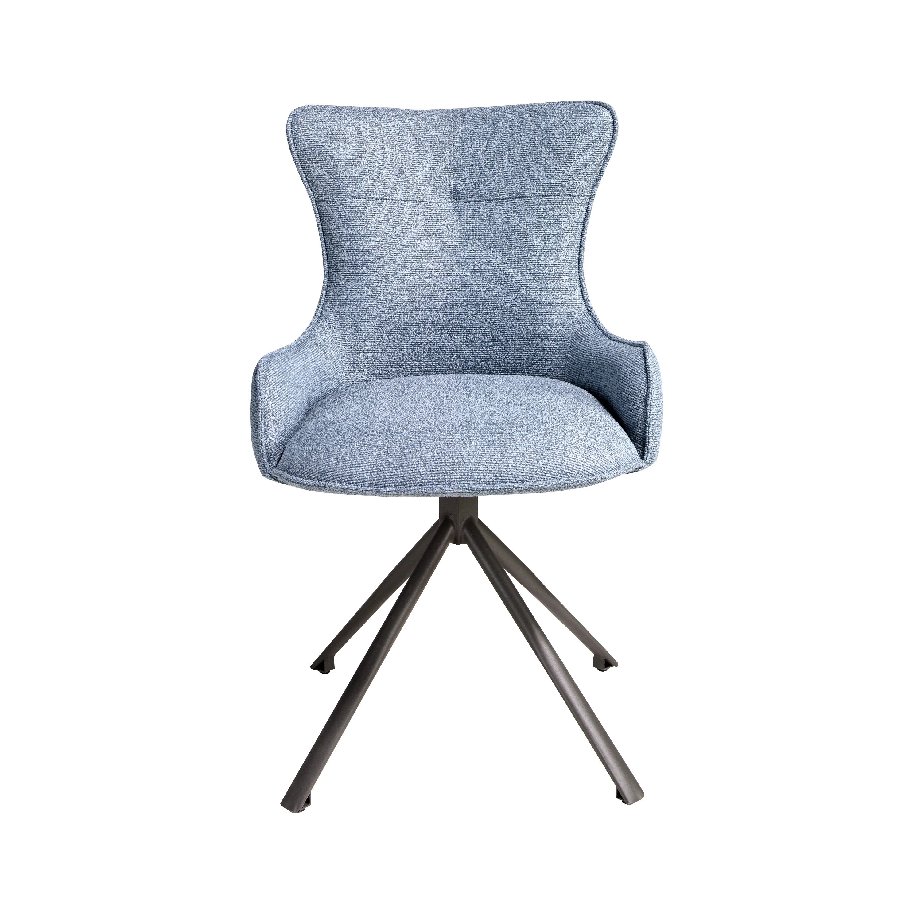 Chaise pivotante en tissu bleu