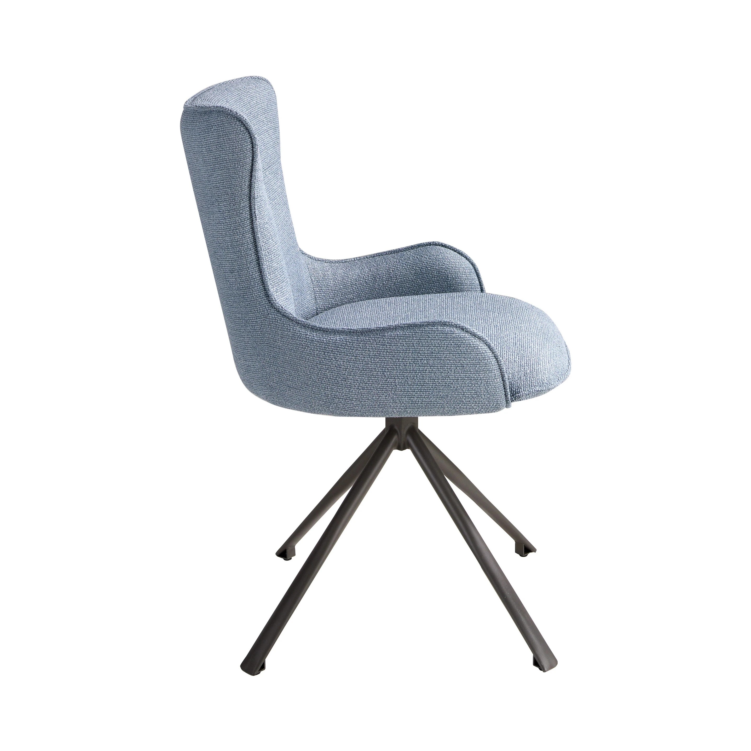 Chaise pivotante en tissu bleu