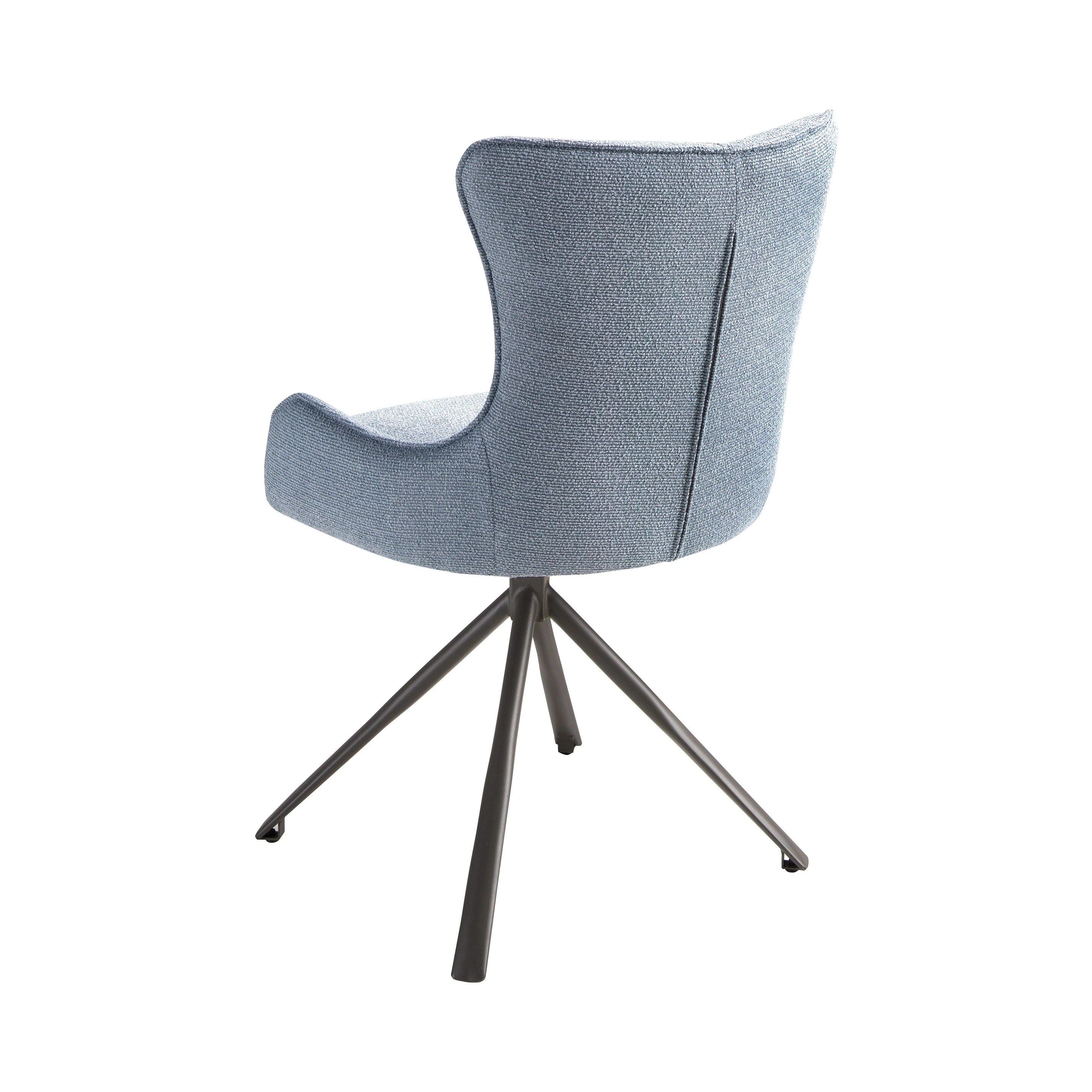 Chaise pivotante en tissu bleu