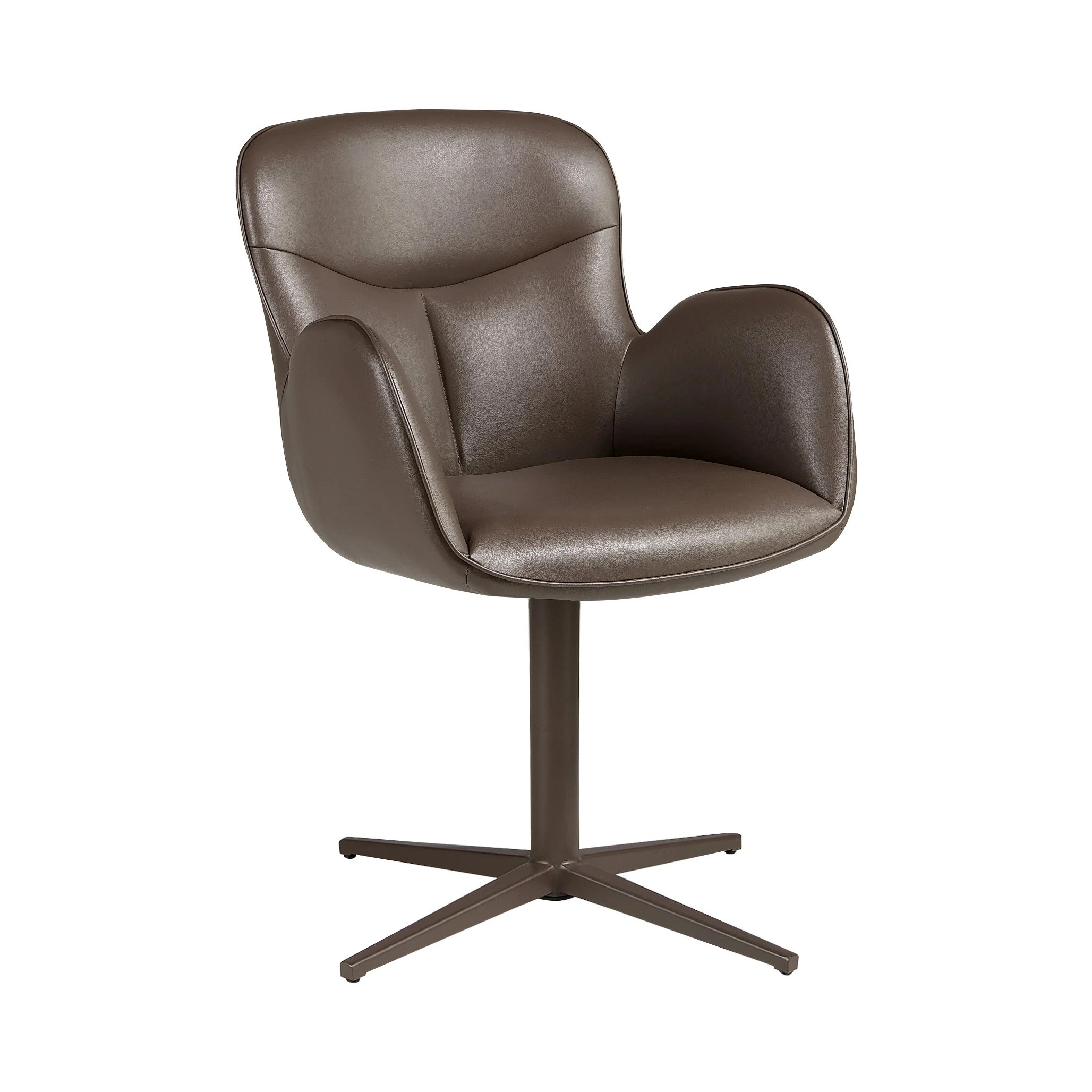 Chaise pivotante en similicuir marron chocolat