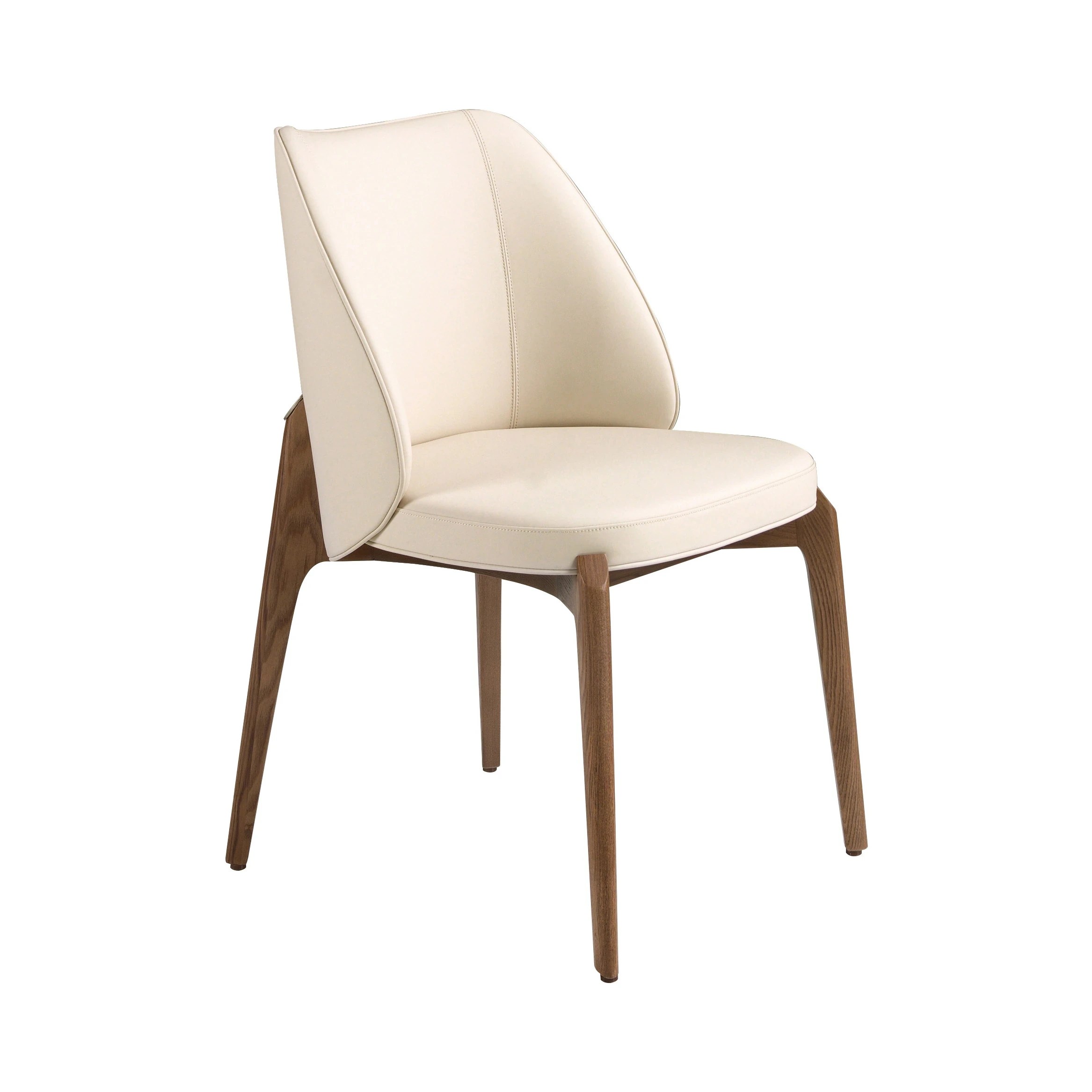 Chaise en similicuir crème