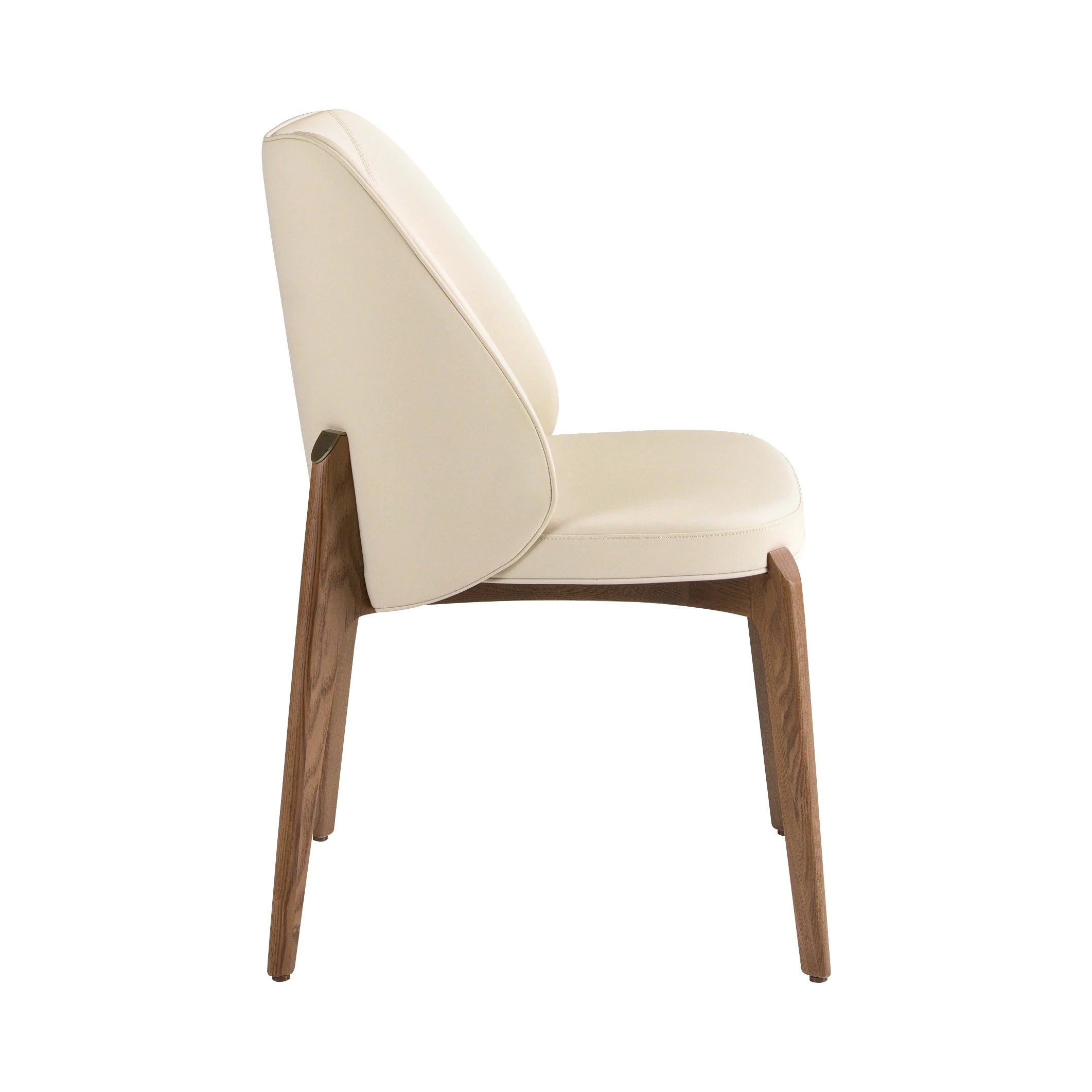 Chaise en similicuir crème