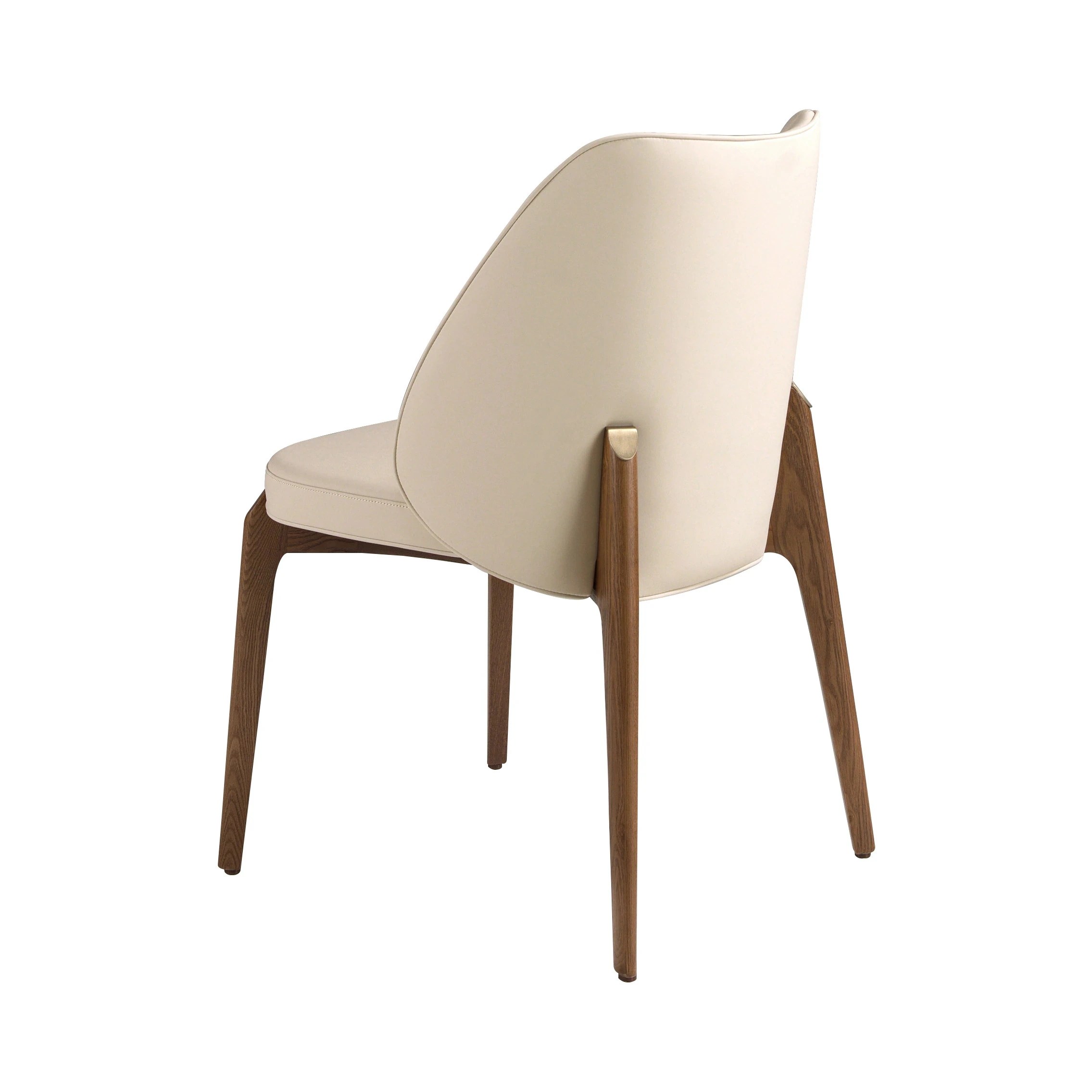 Chaise en similicuir crème