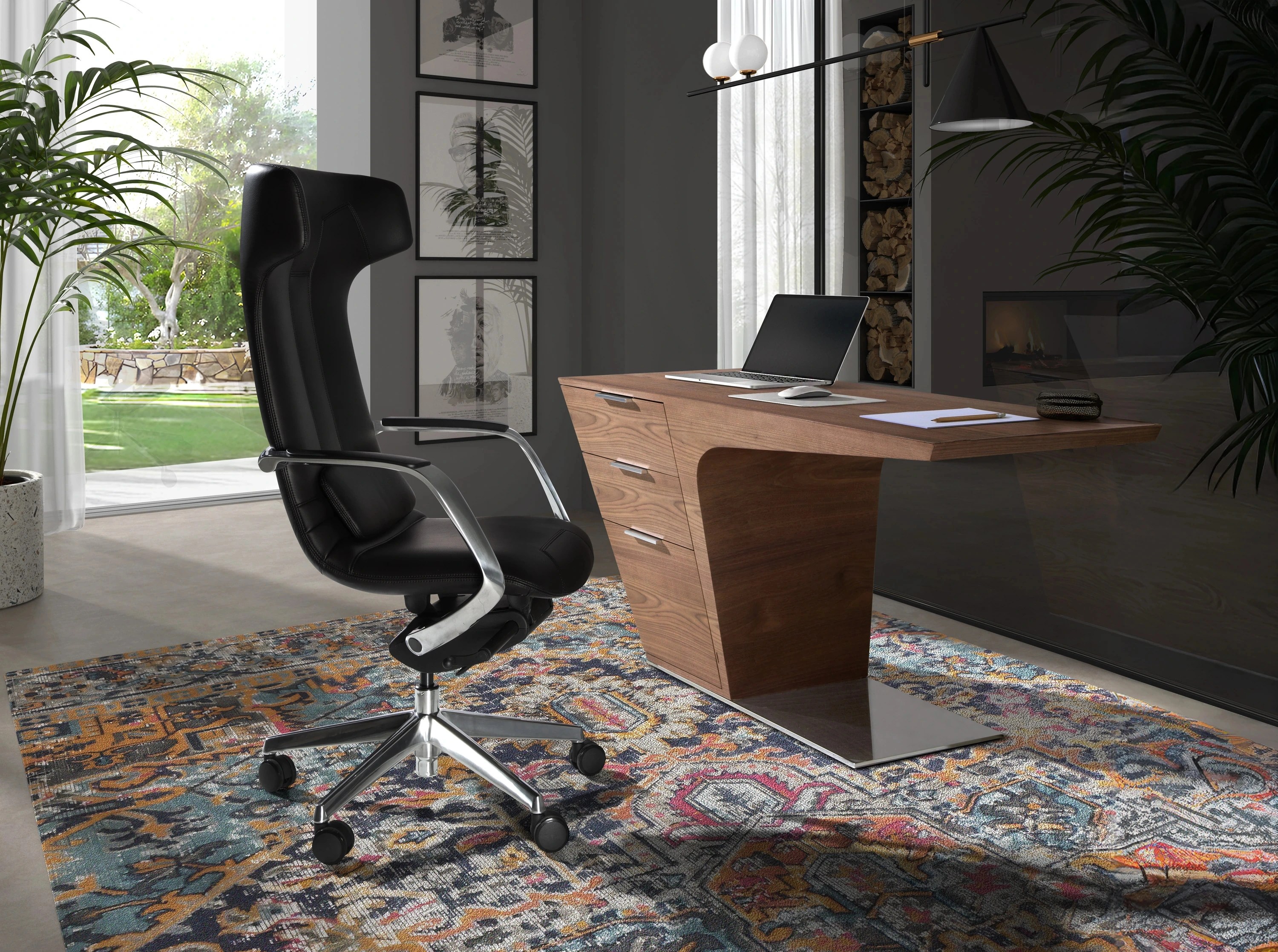 Fauteuil bureau similicuir 63×66×122