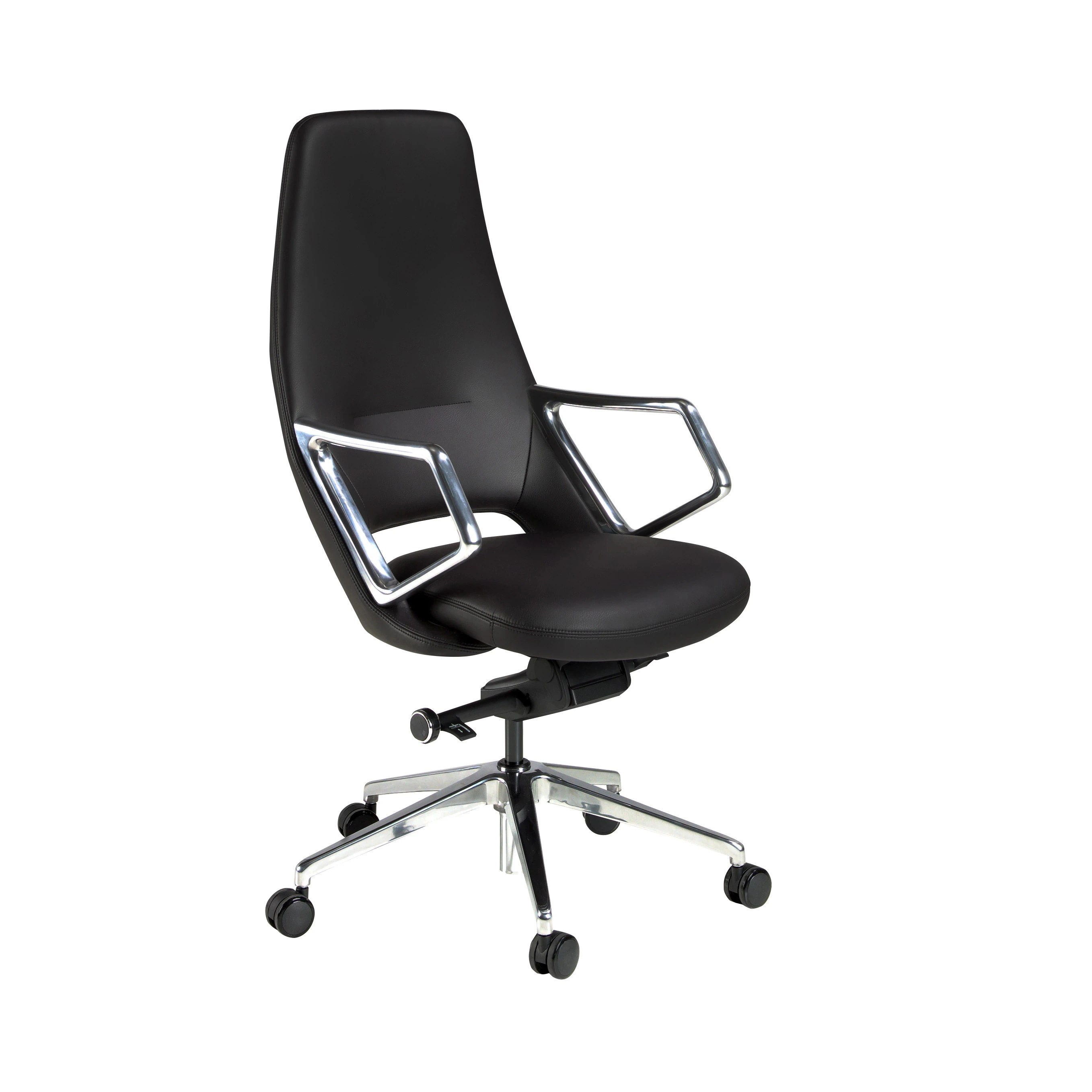 Fauteuil de bureau pivotant en similicuir noir