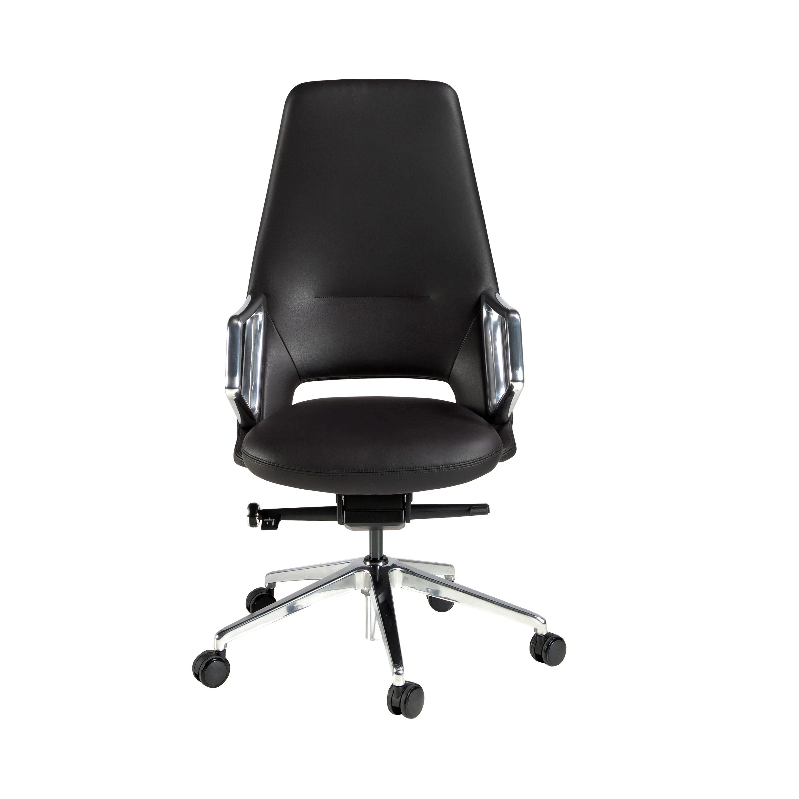 Fauteuil de bureau pivotant en similicuir noir