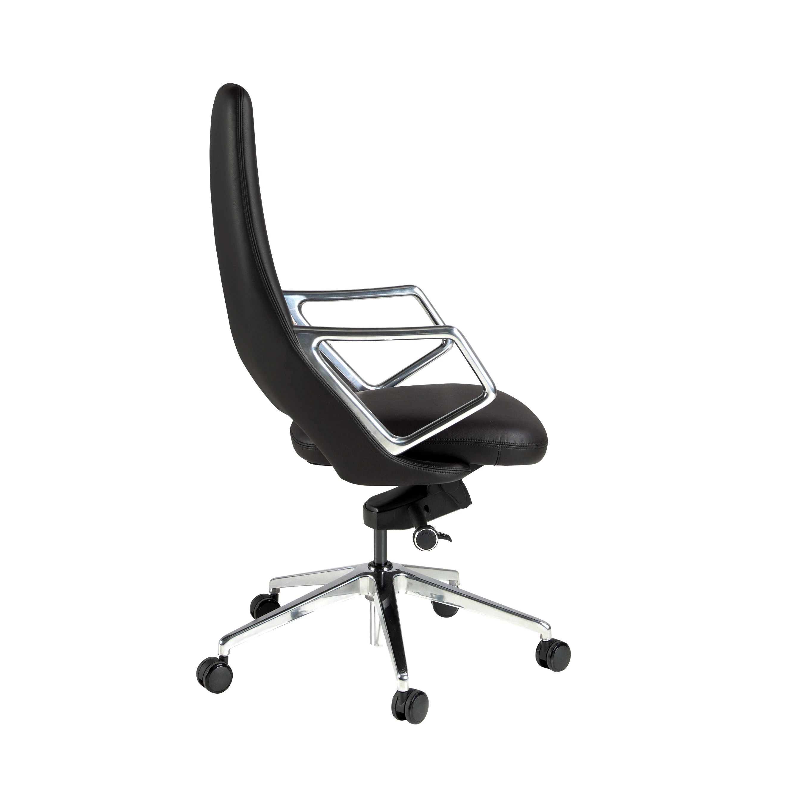 Fauteuil de bureau pivotant en similicuir noir