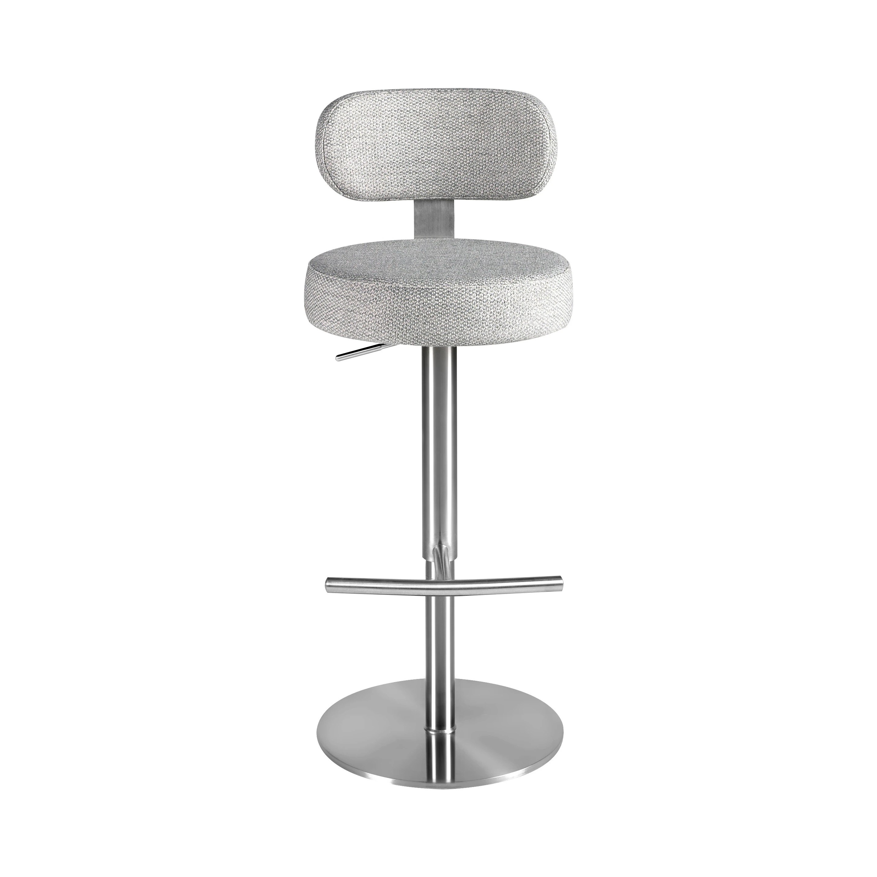 Tabouret pivotant en tissu gris clair marbré