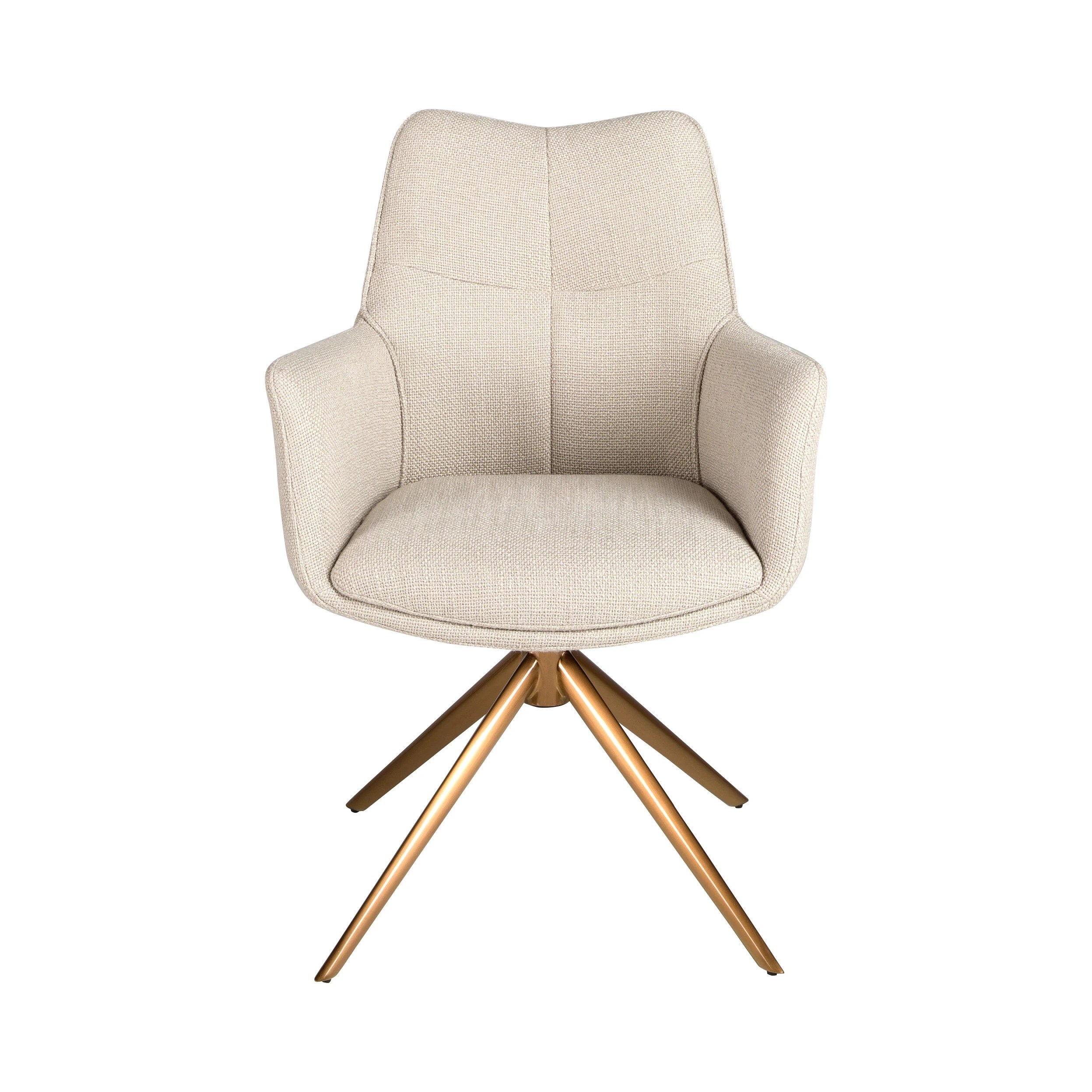 Chaise pivotante en tissu crème