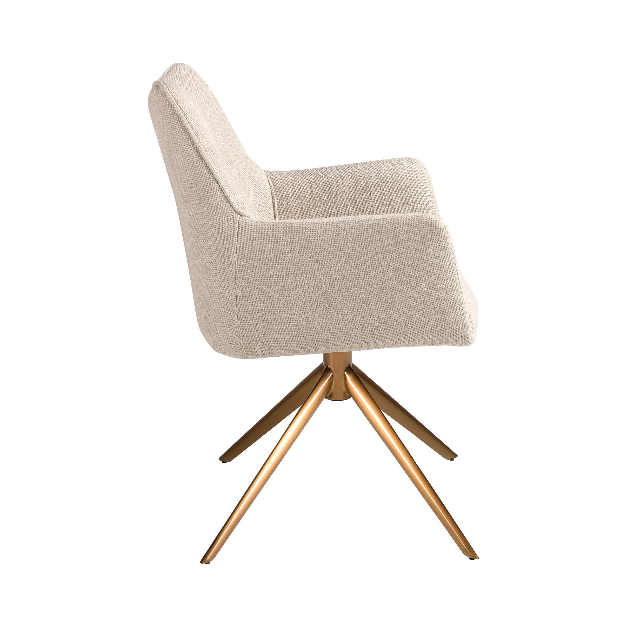 Chaise pivotante en tissu crème