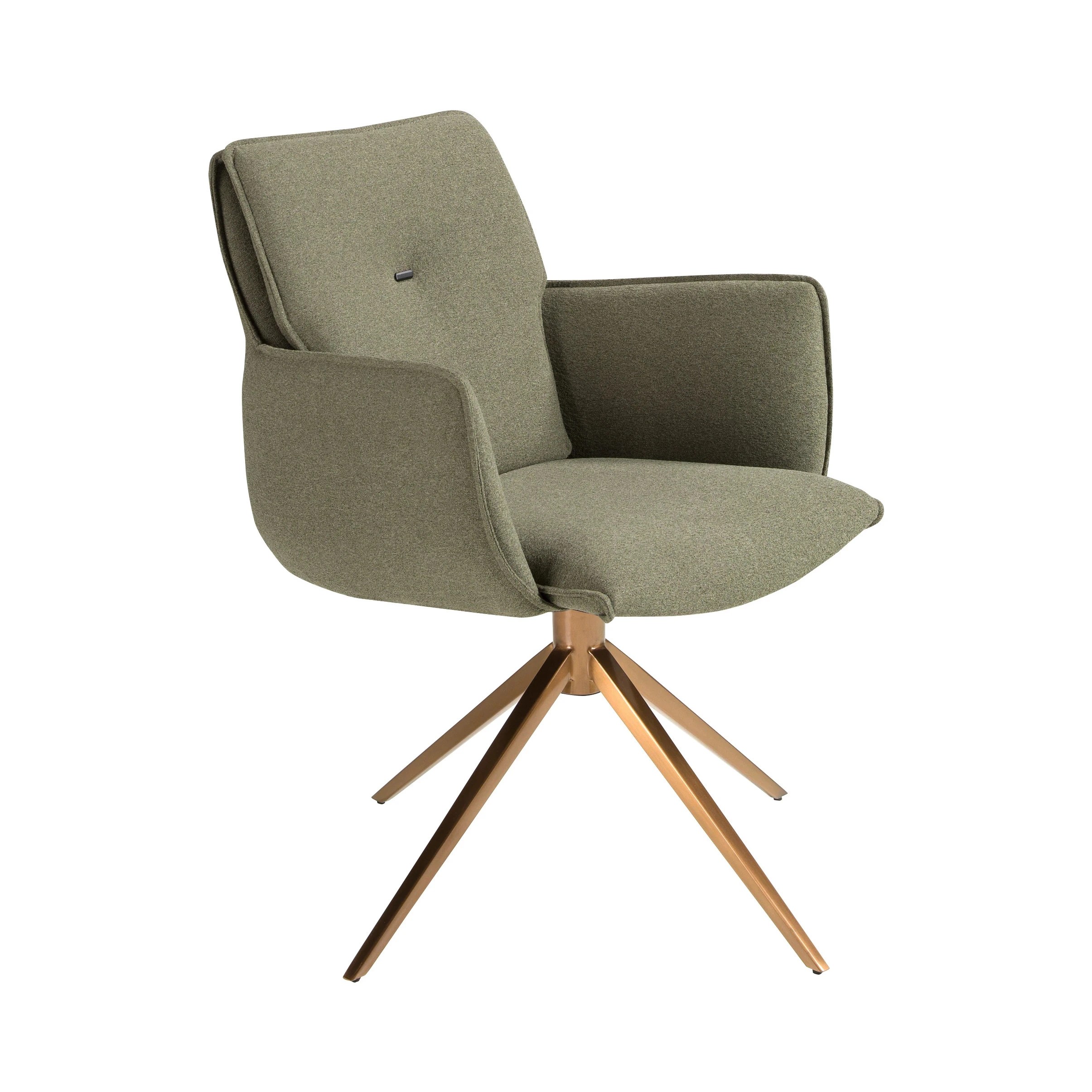 Chaise pivotante en tissu vert olive