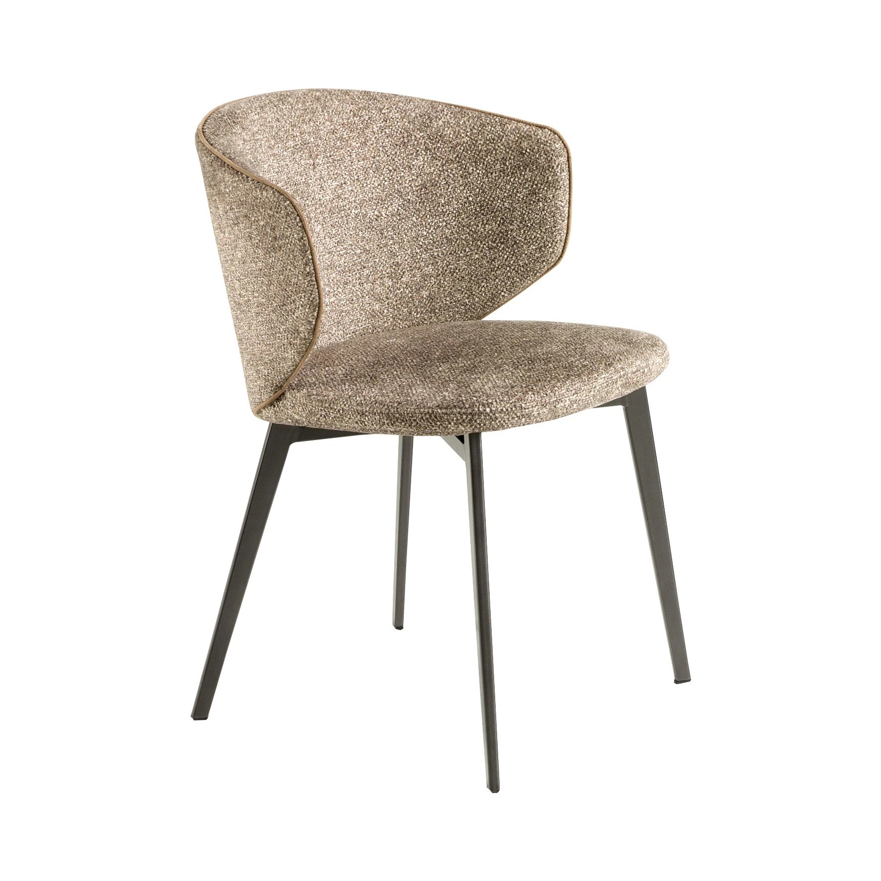 Chaise en tissu marbré marron