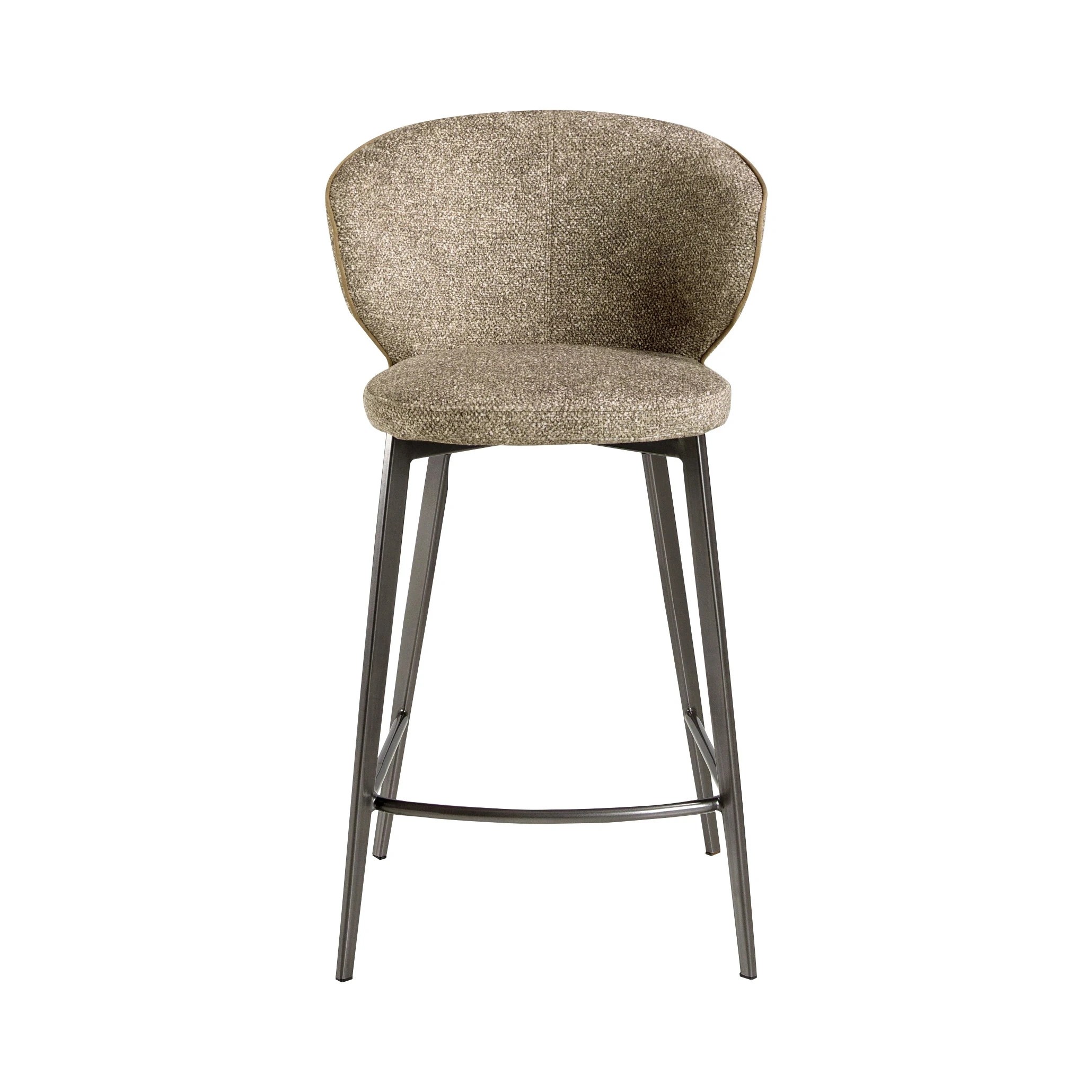Tabouret en tissu marron chiné