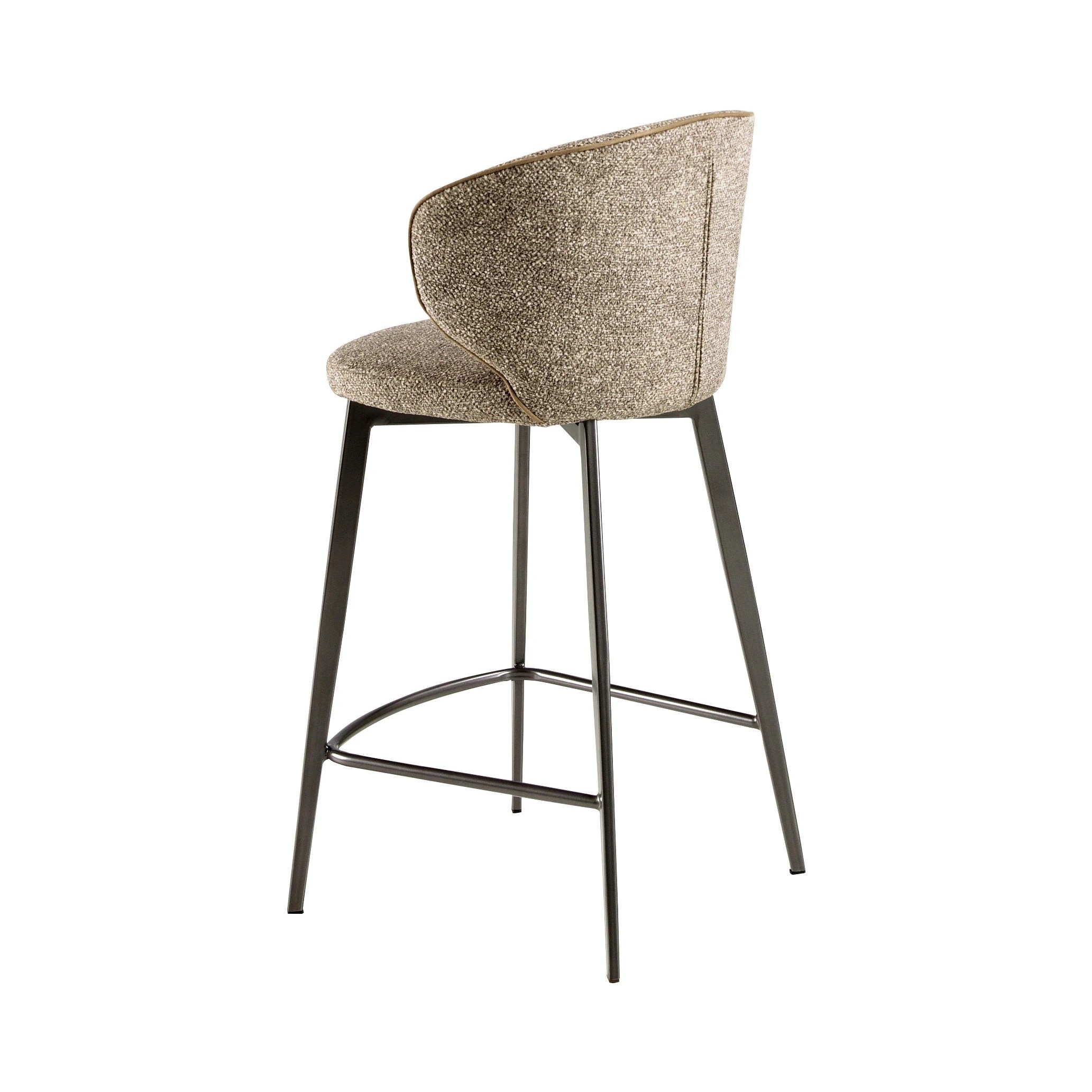 Tabouret en tissu marron chiné