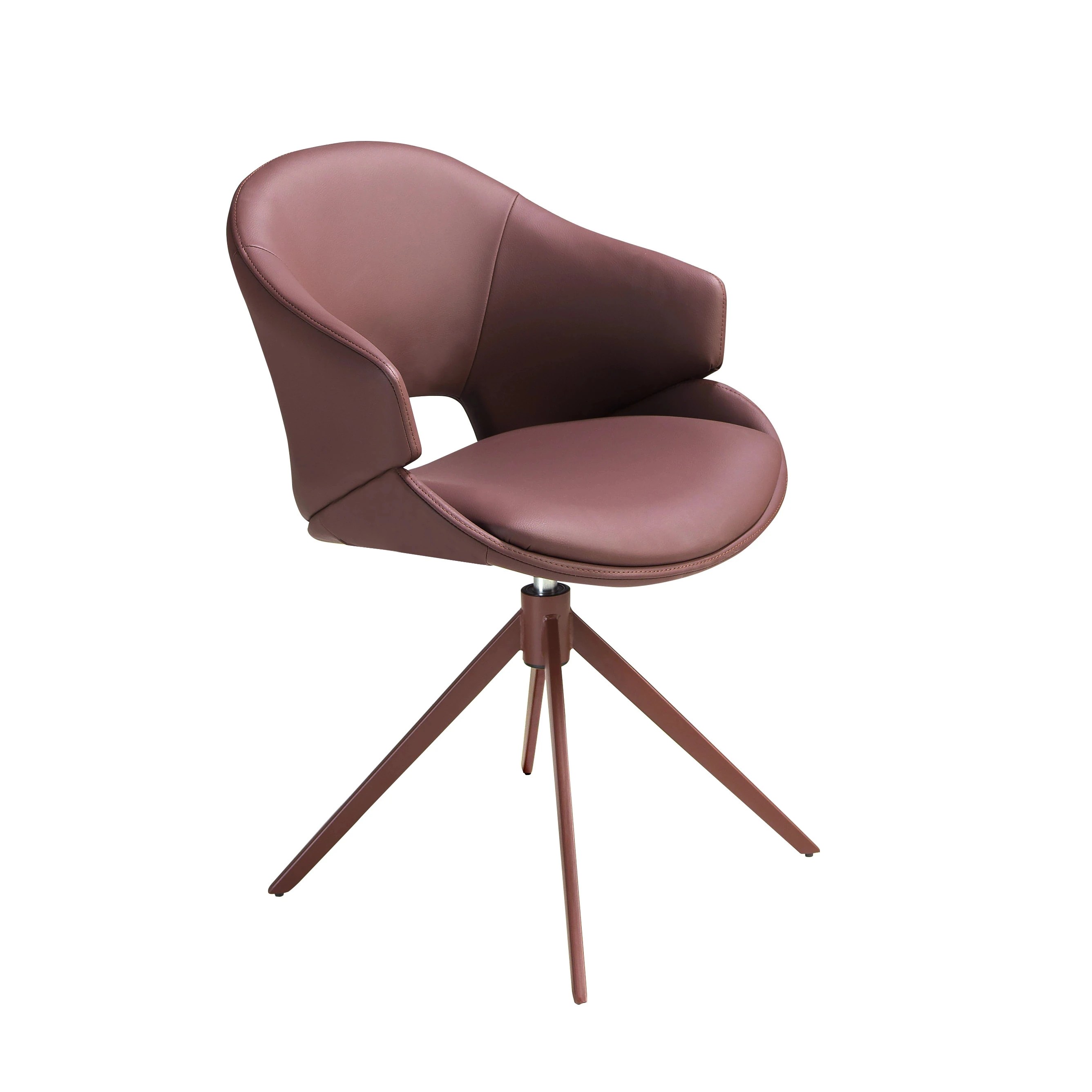 Chaise pivotante en similicuir marron cuivré