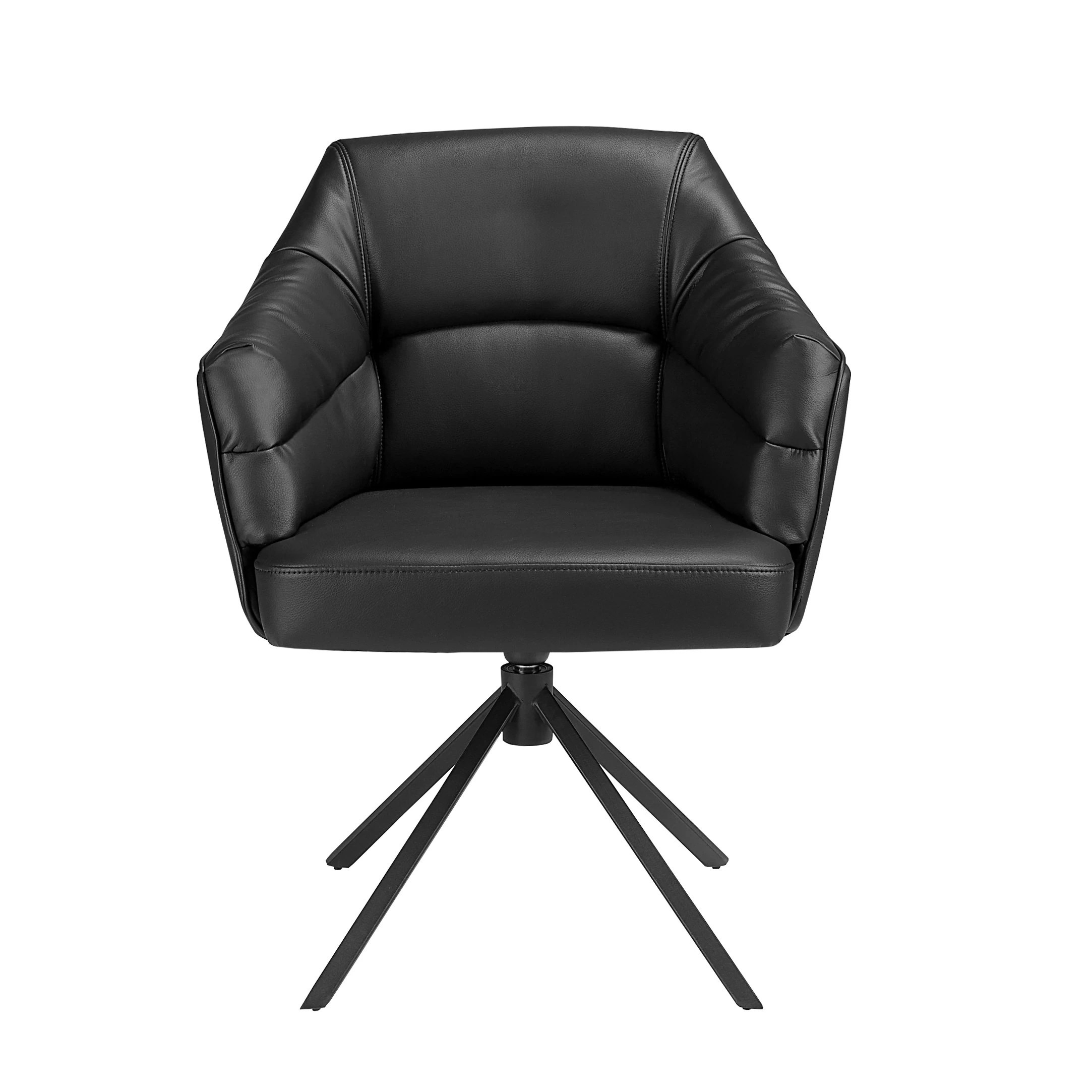 Chaise pivotante en similicuir noir