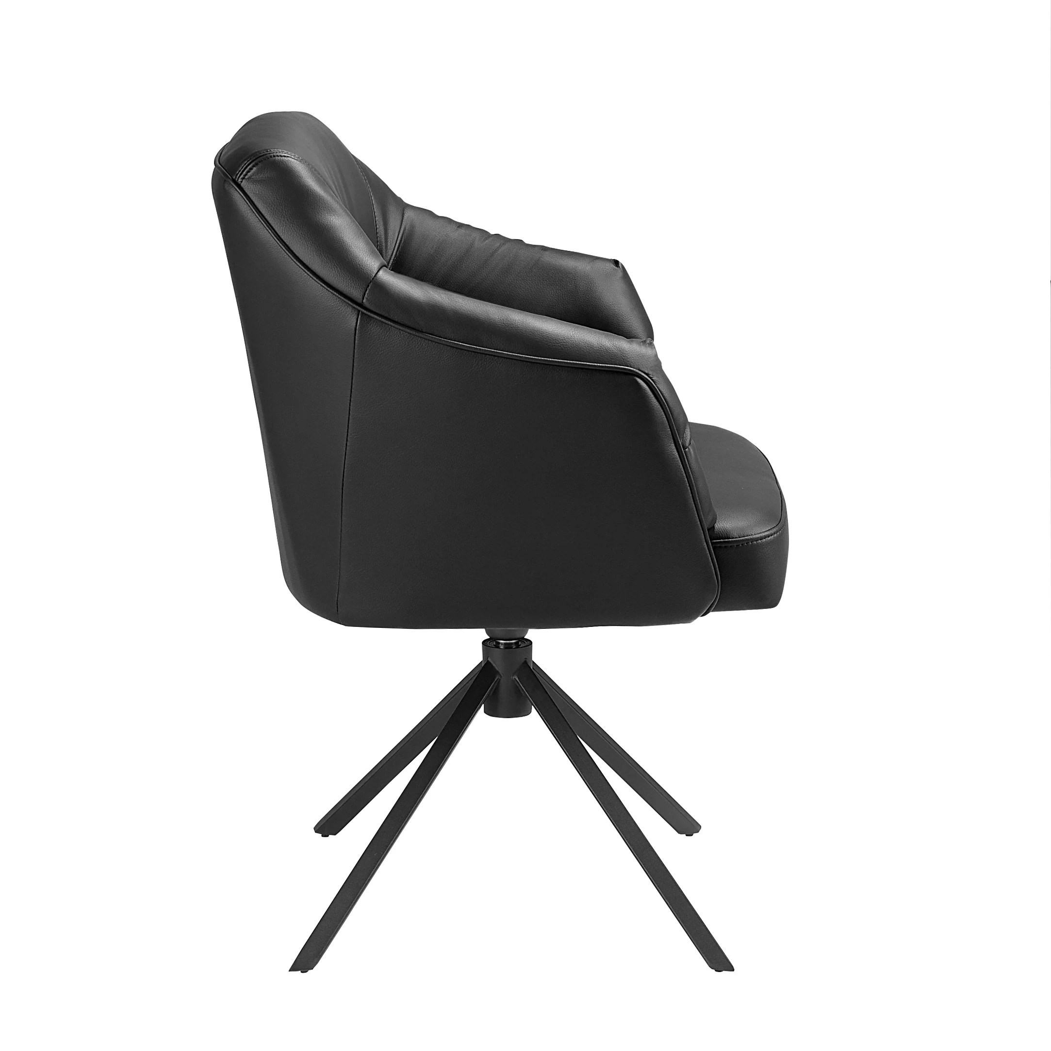 Chaise pivotante en similicuir noir
