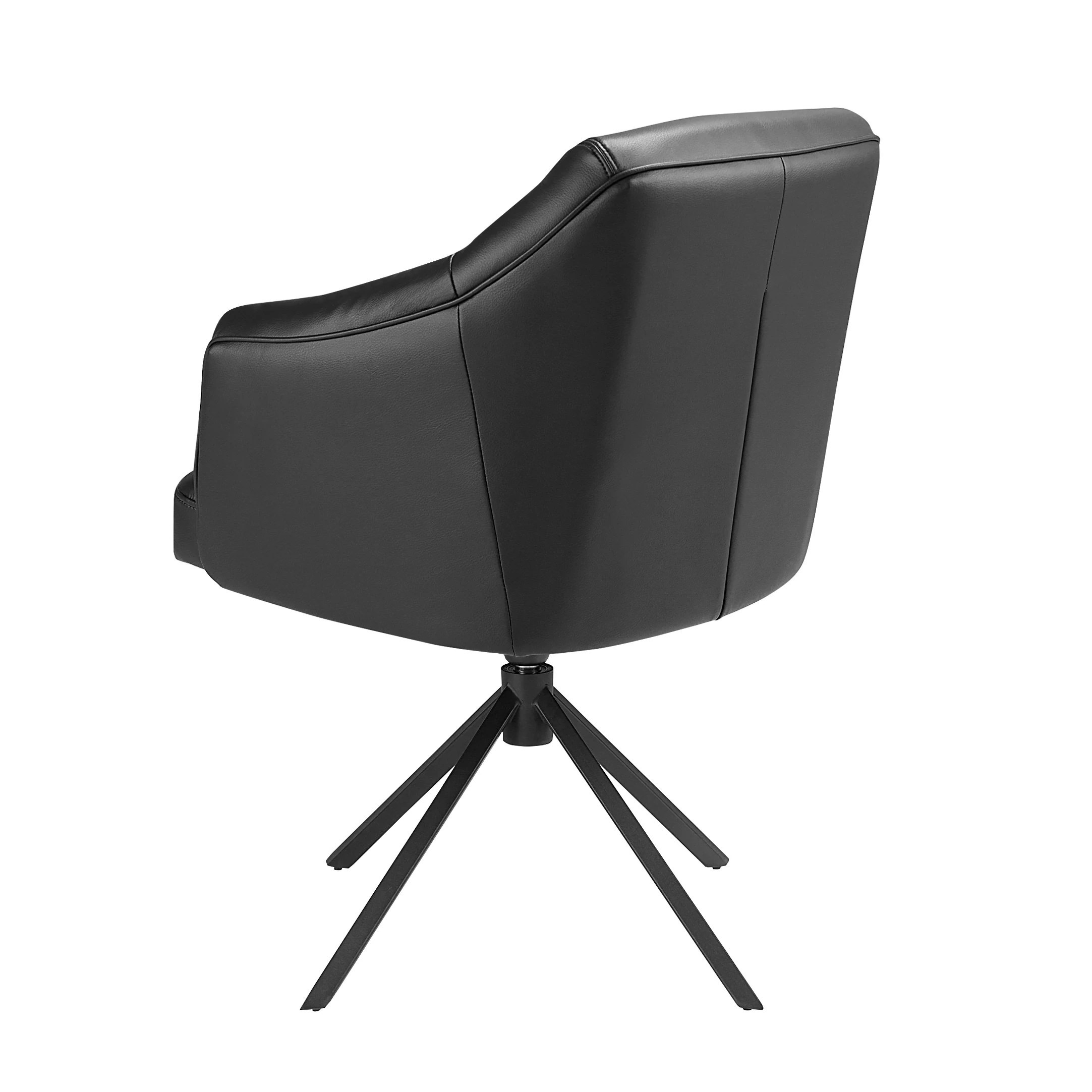 Chaise pivotante en similicuir noir