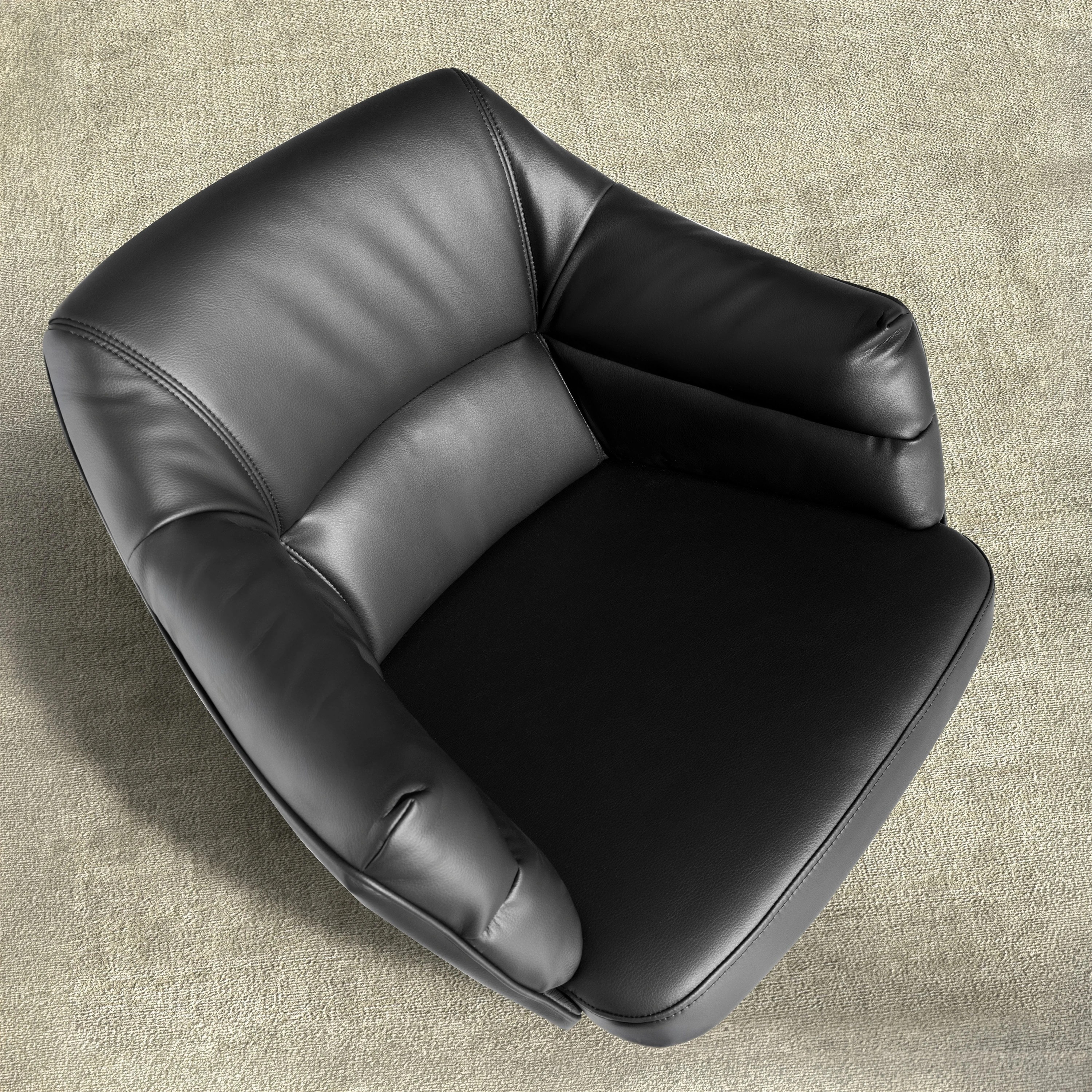 Chaise pivotante en similicuir noir