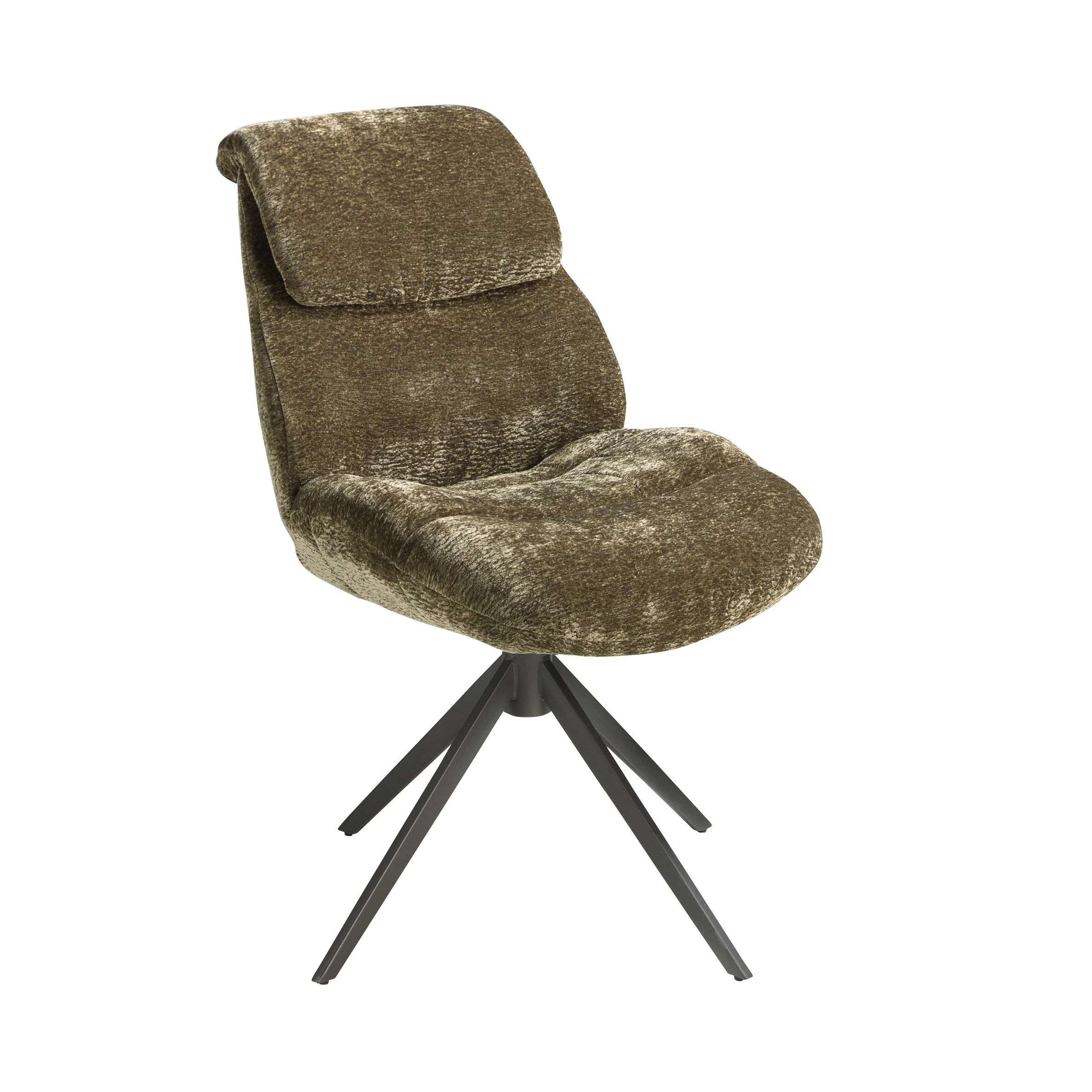 Chaise pivotante en velours vert olive