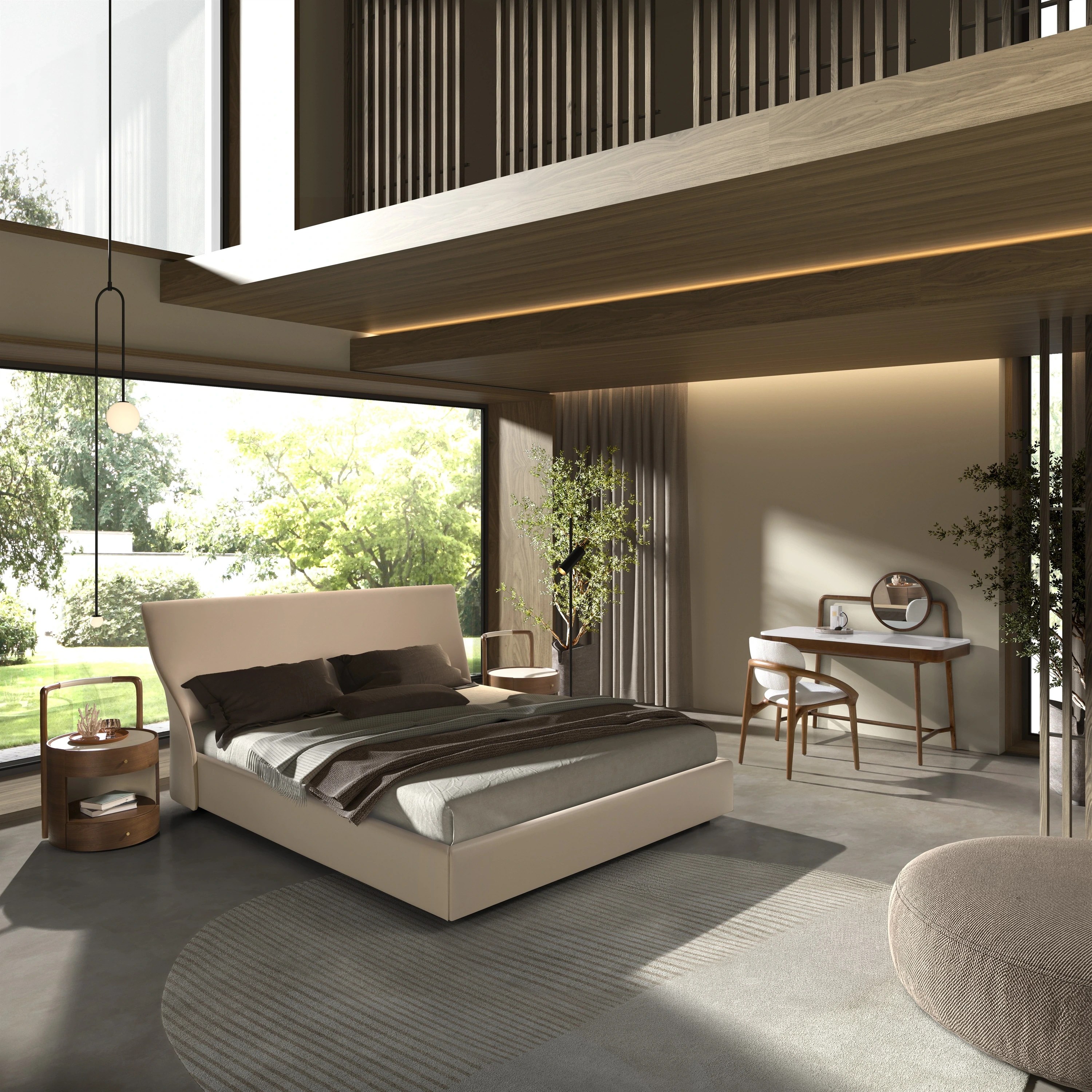 Chaise en tissu blanc cassé