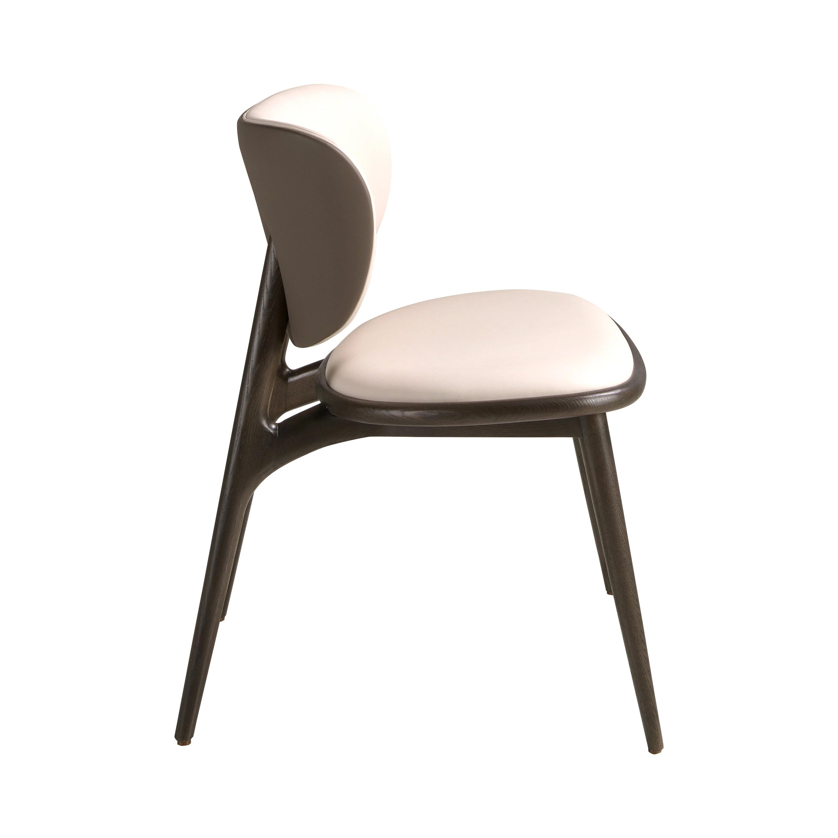 Chaise en similicuir crème et gris foncé