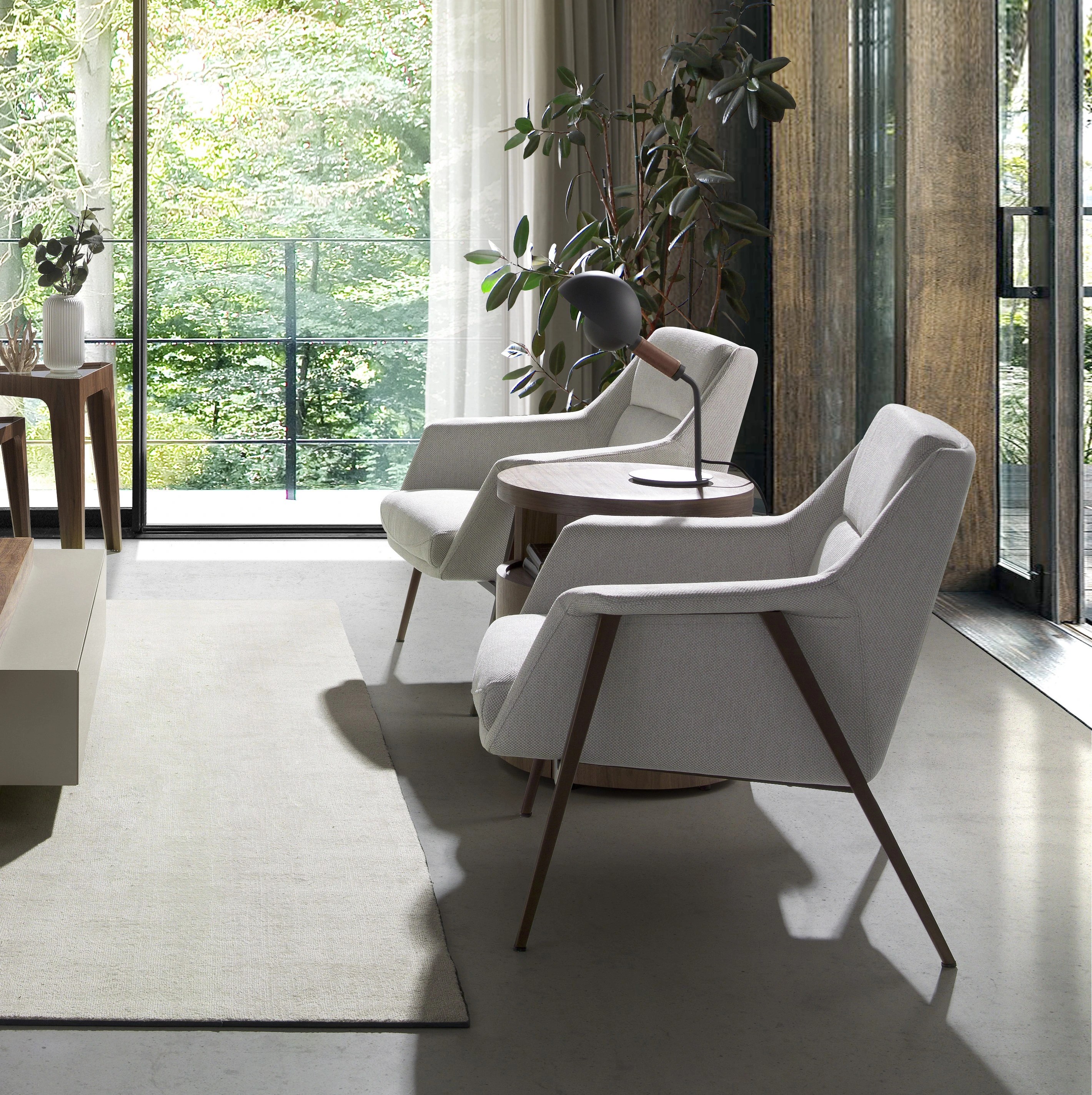 Fauteuil en tissu blanc