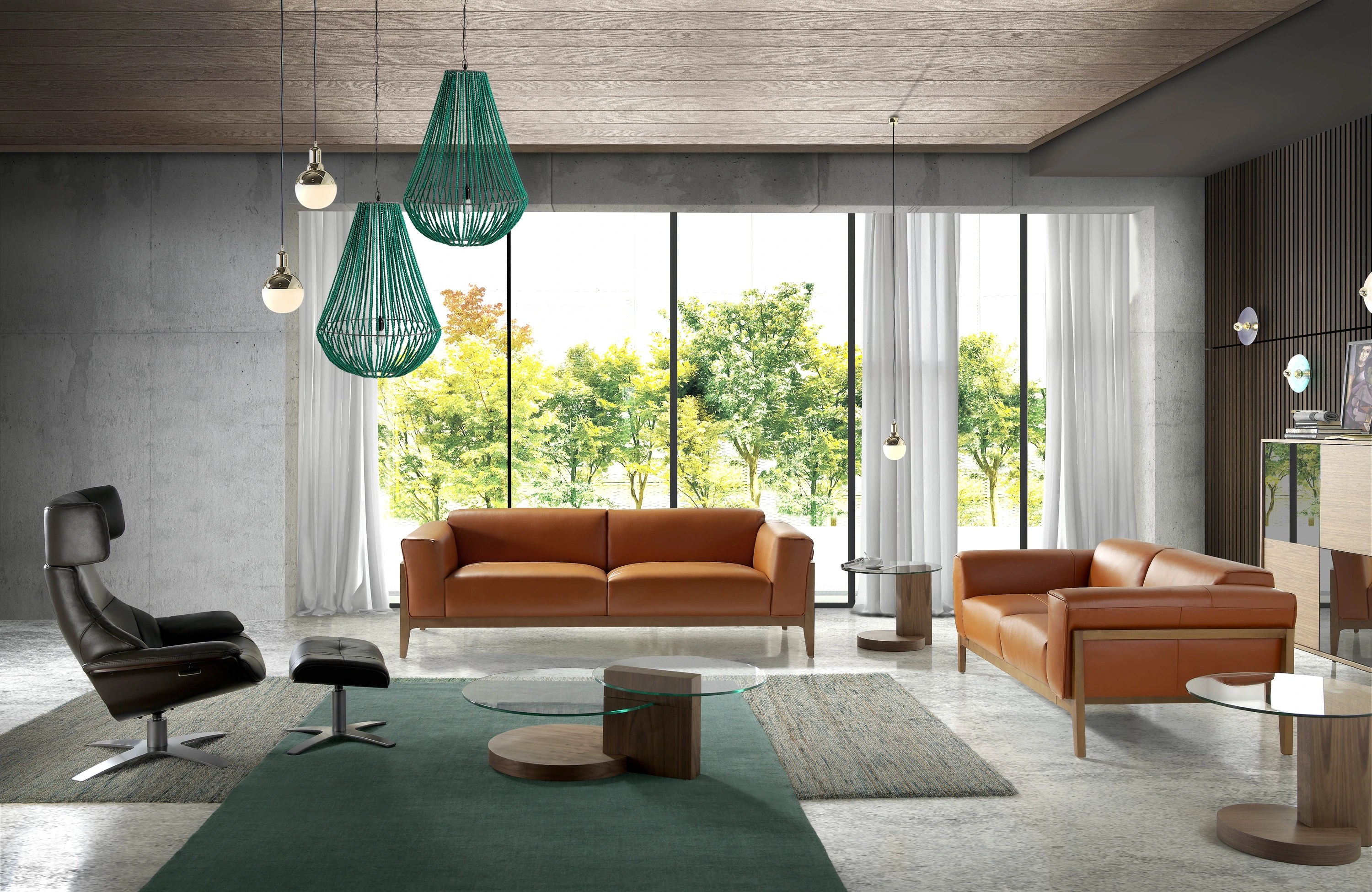 Fauteuil inclinable pivotant en cuir marron chocolat