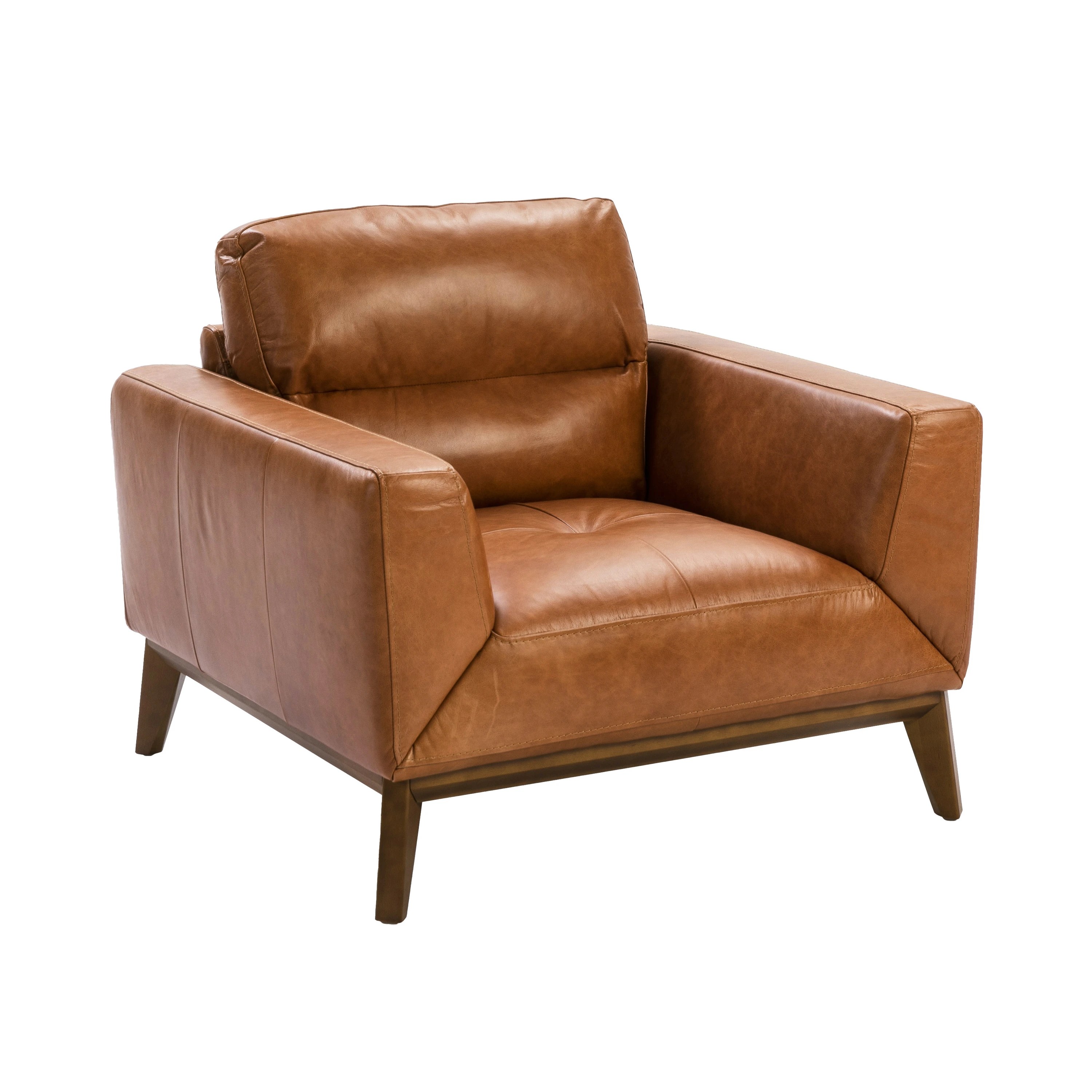 Fauteuil en cuir marron