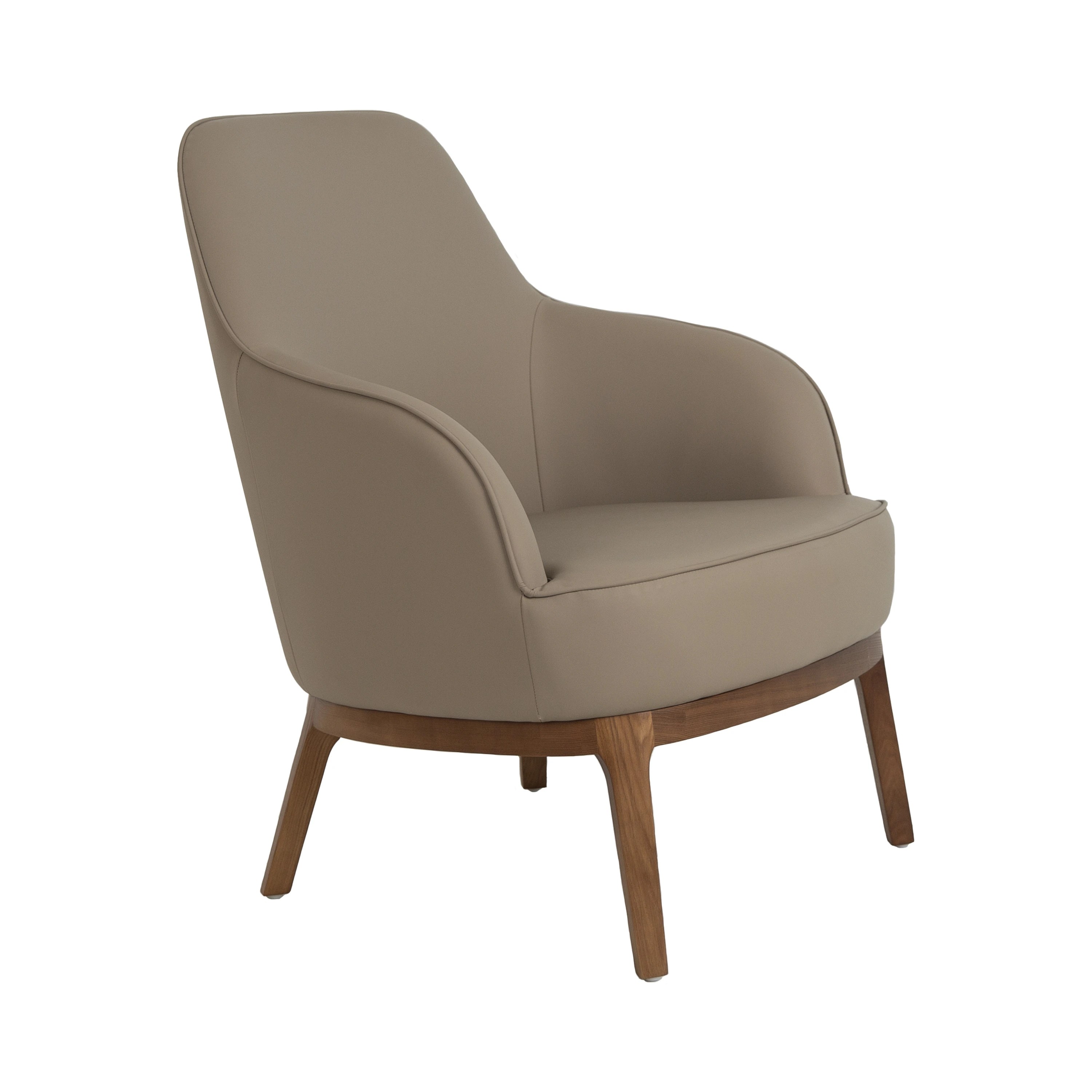 Fauteuil en similicuir gris taupe