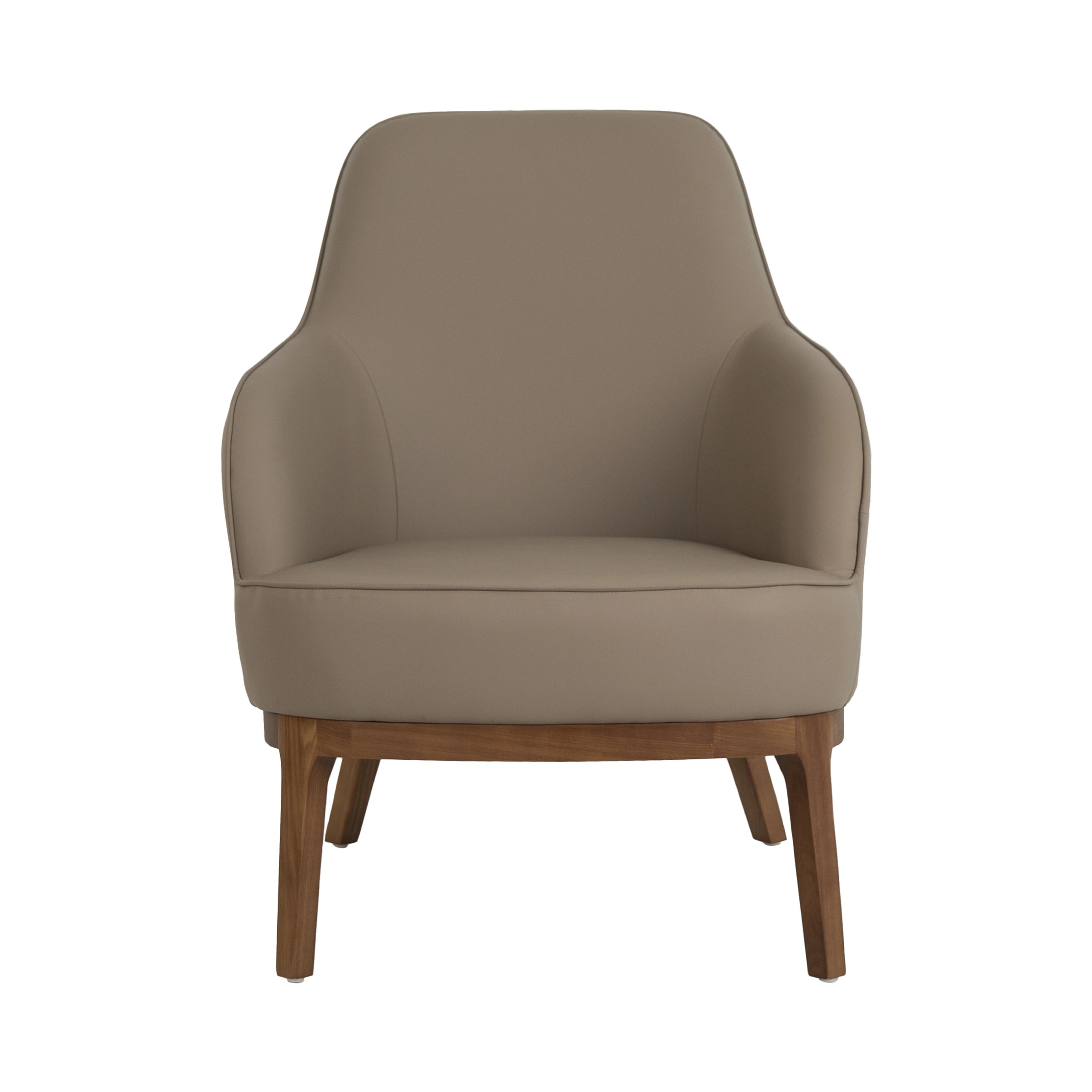 Fauteuil en similicuir gris taupe