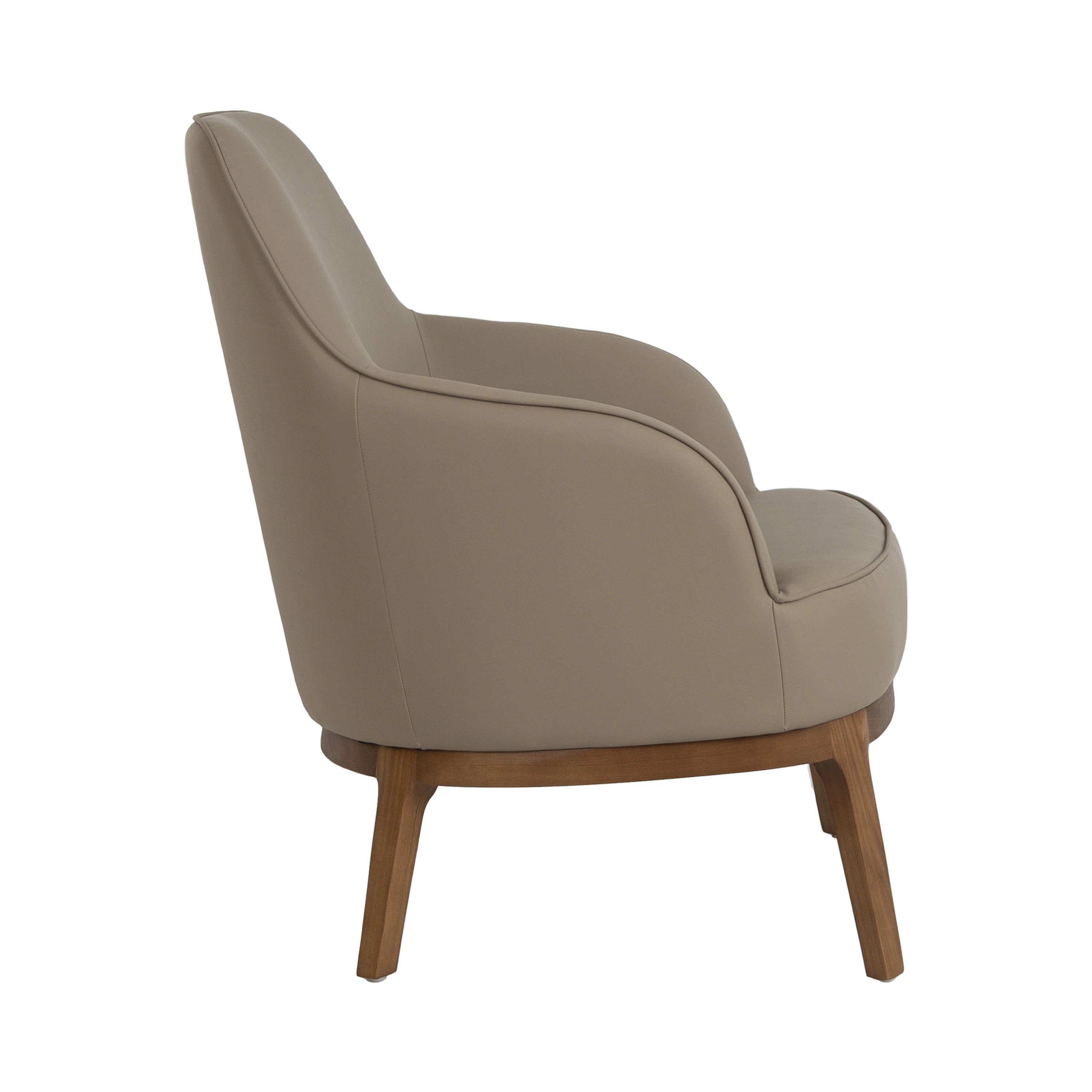 Fauteuil en similicuir gris taupe