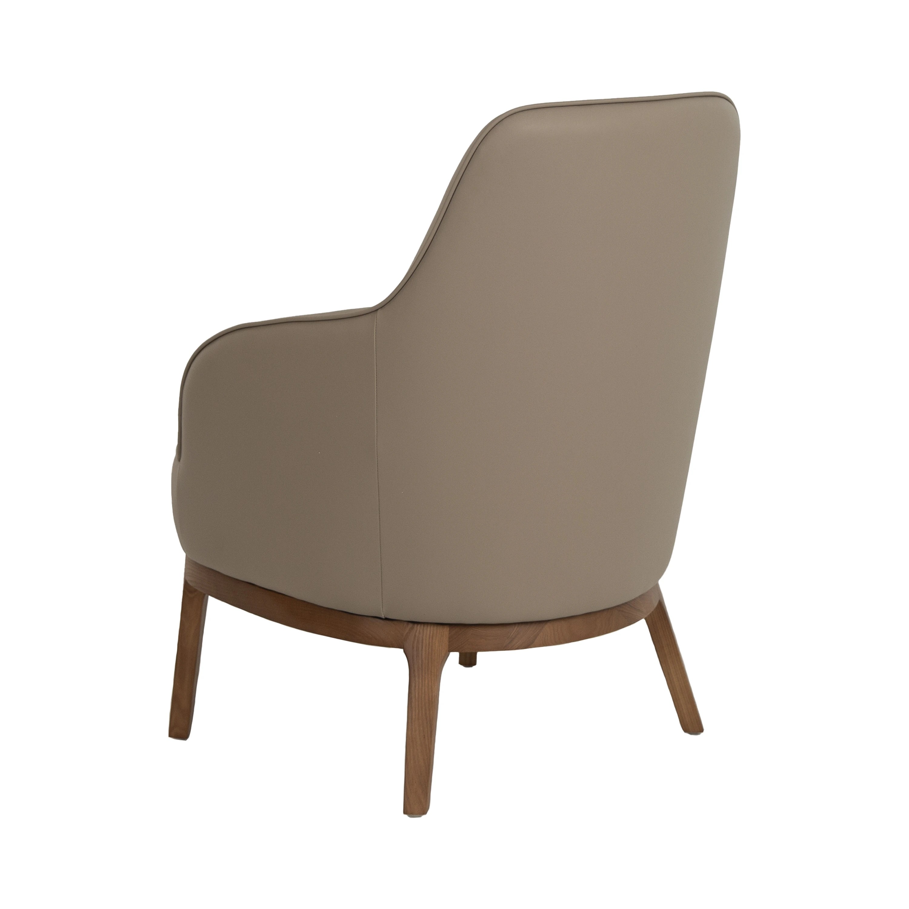 Fauteuil en similicuir gris taupe