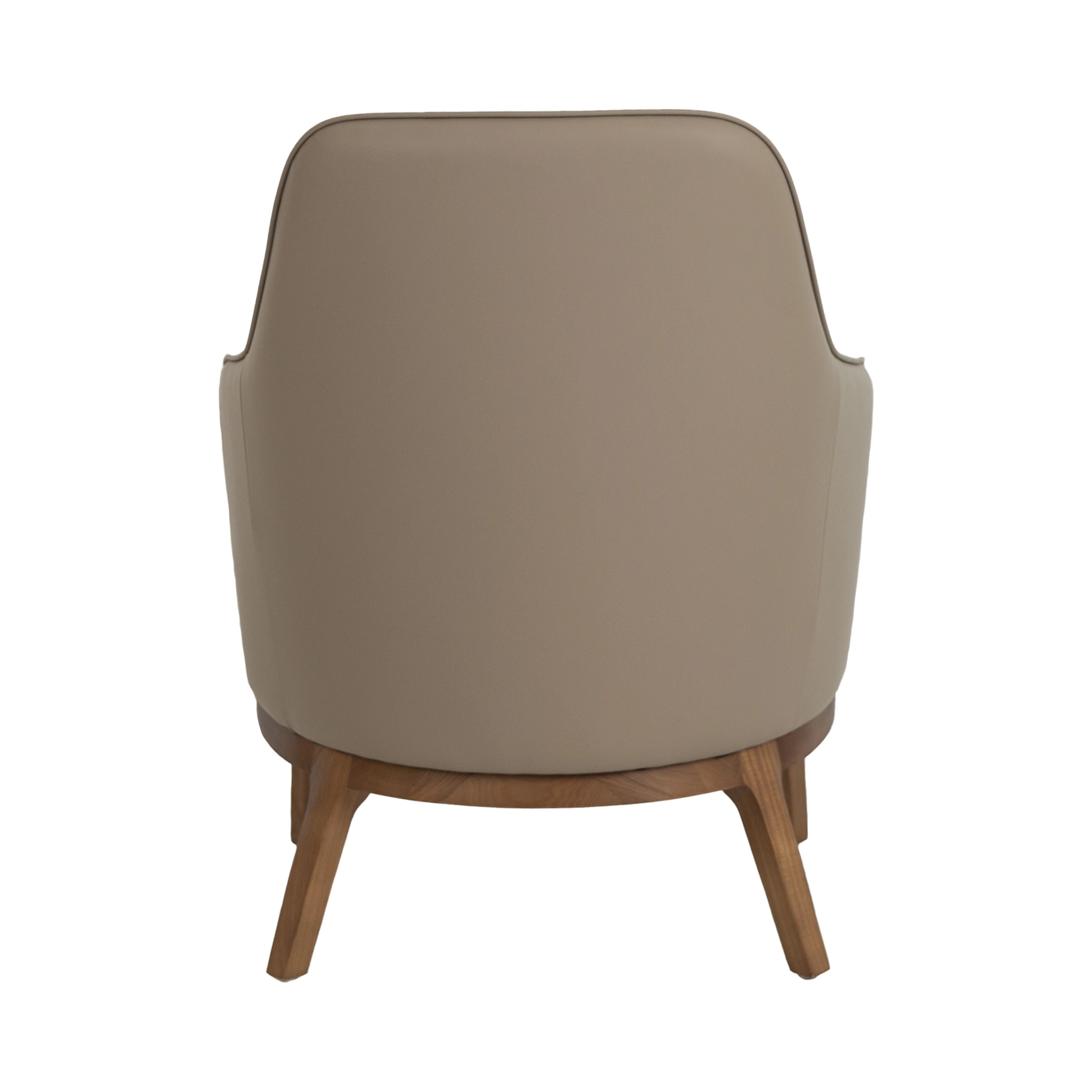 Fauteuil en similicuir gris taupe