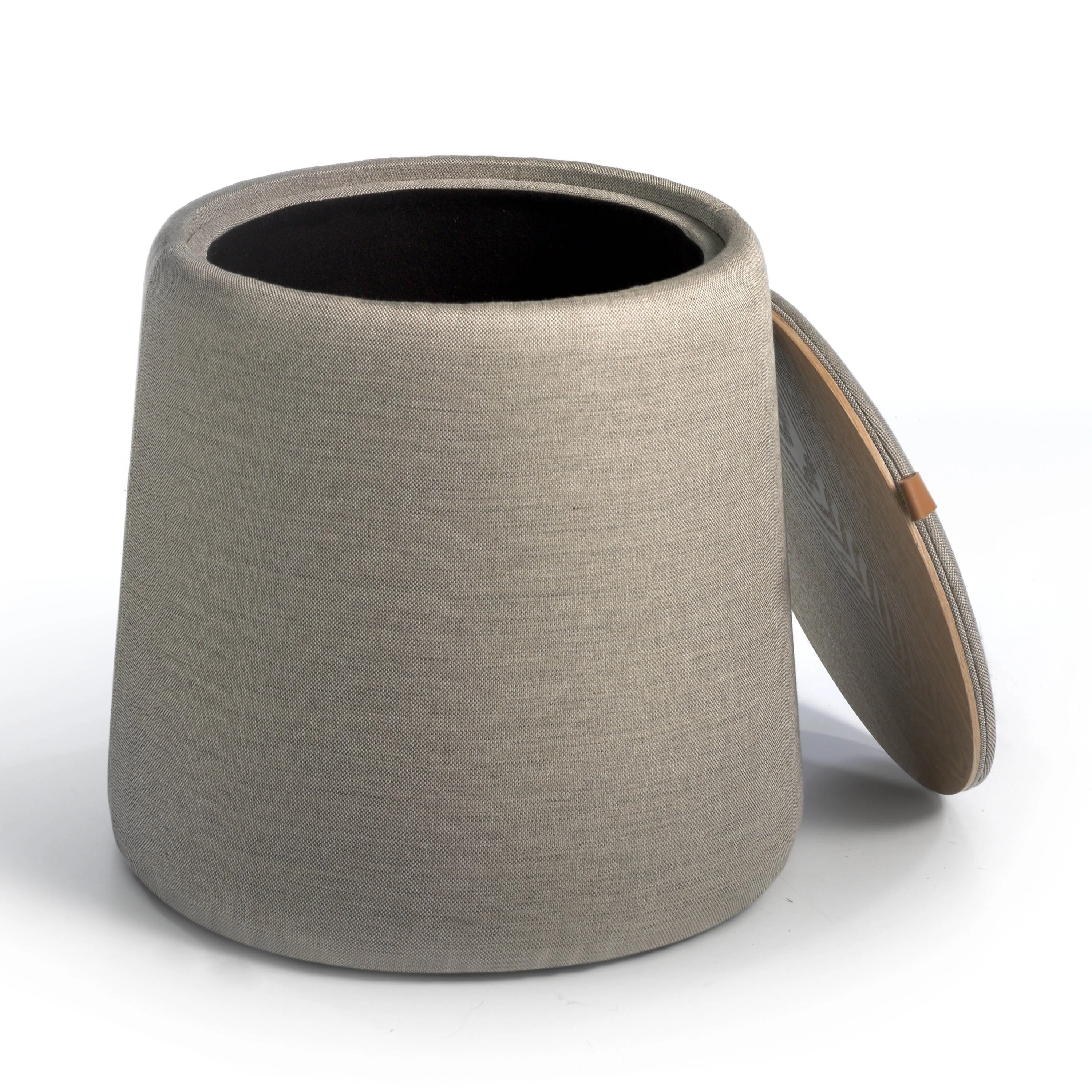 Pouf en tissu gris