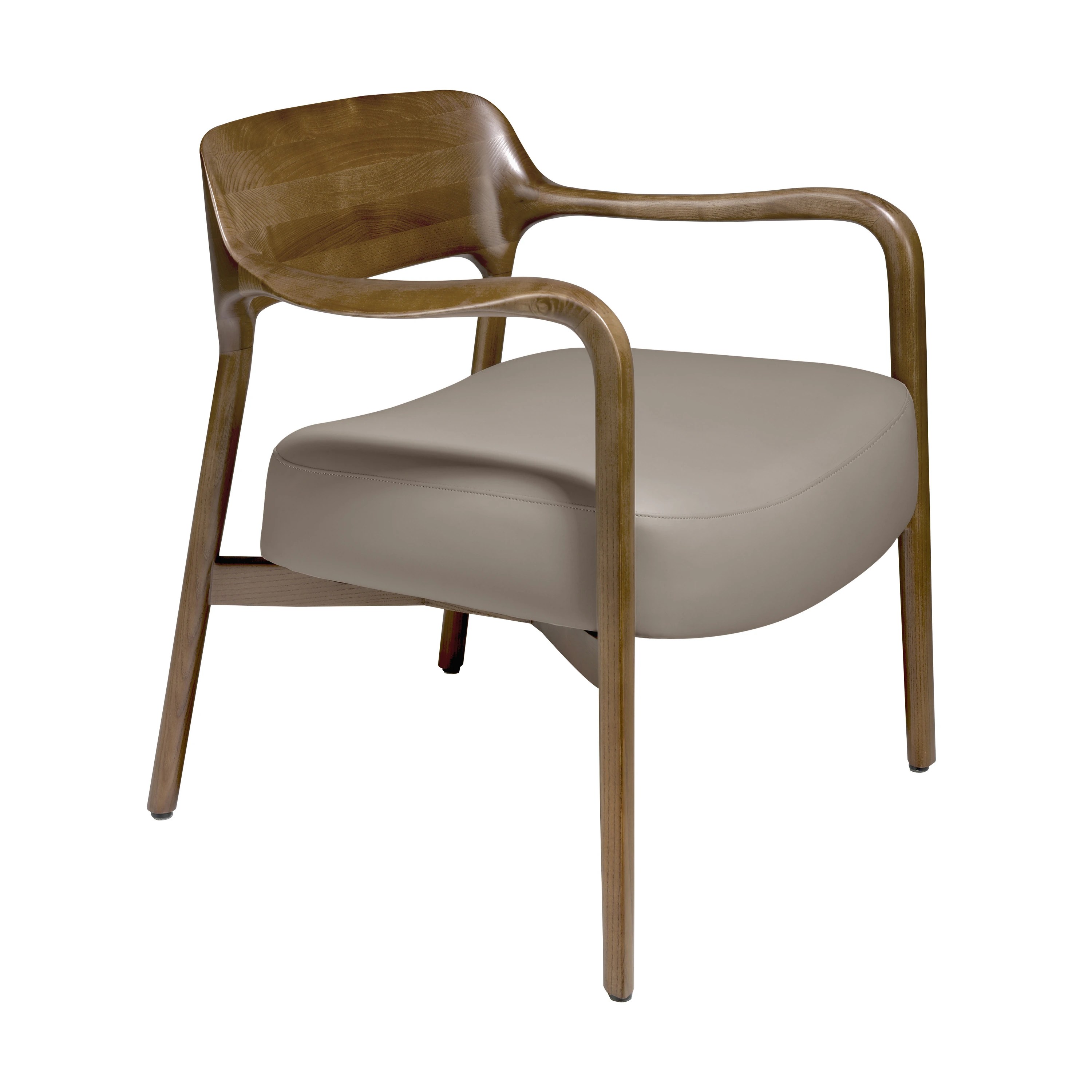 Fauteuil en similicuir noyer et vison