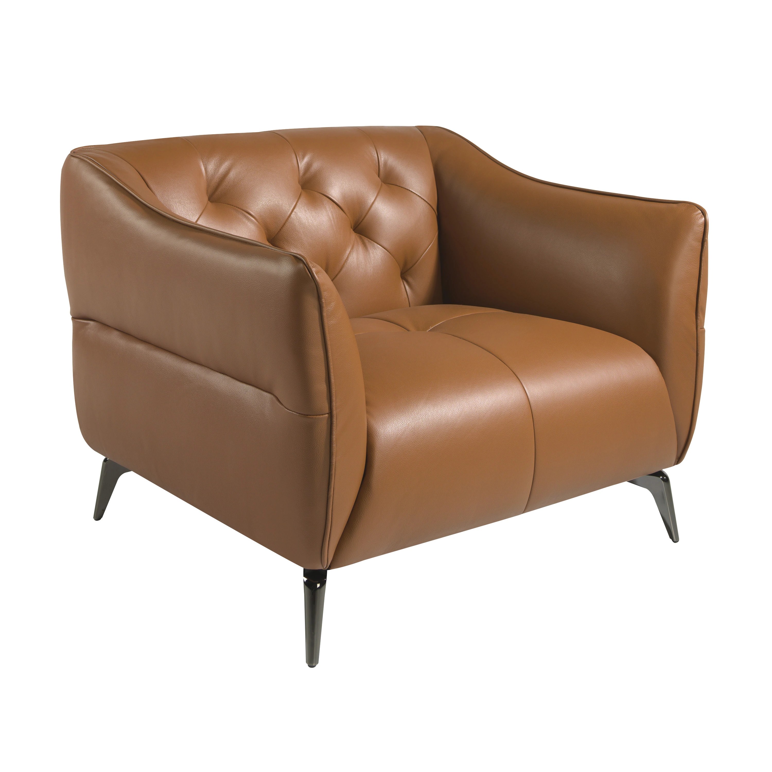 Fauteuil Chester cuir marron earth clay